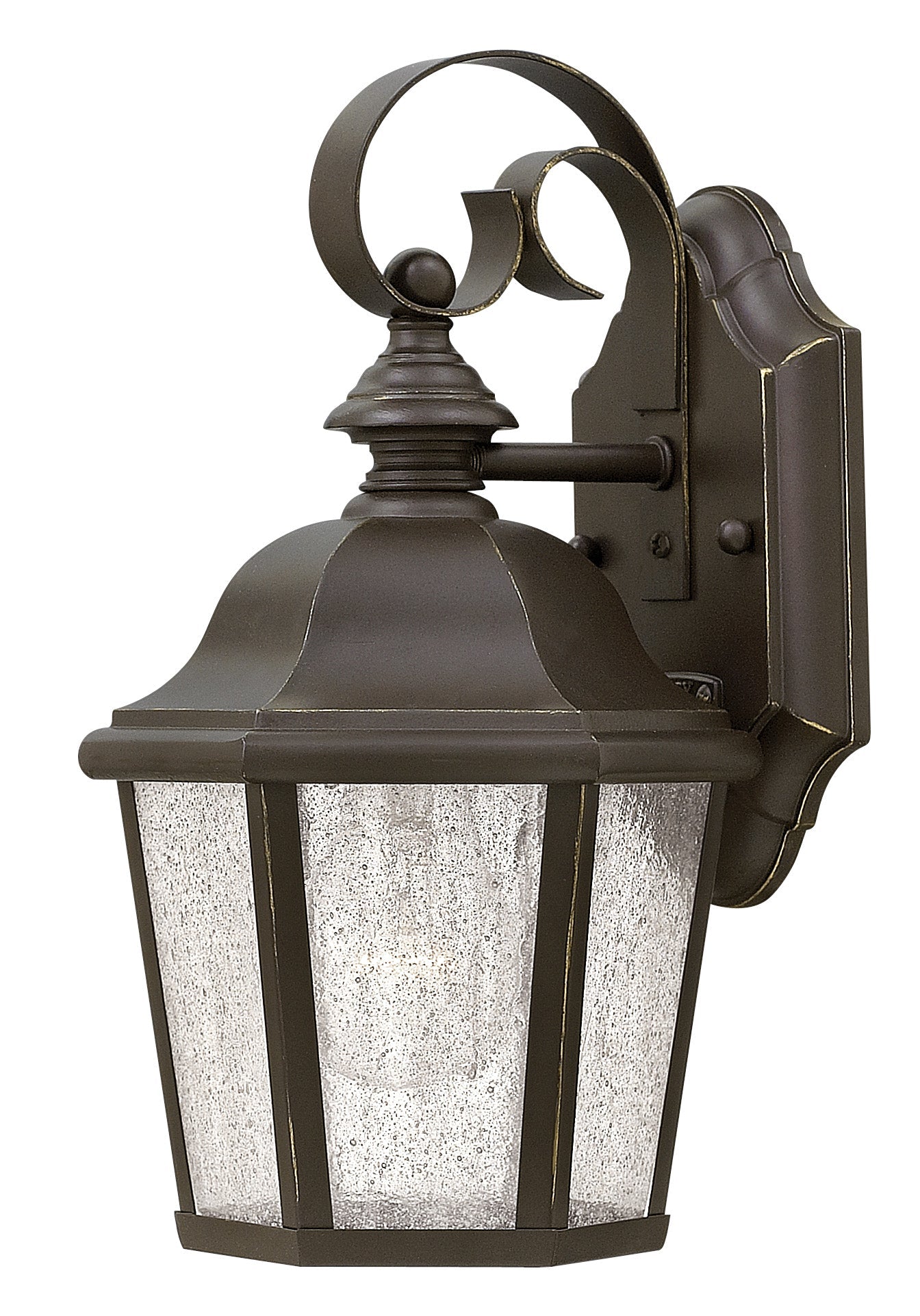 Edgewater Small Wall Mount Lantern In Light Bronze Finish