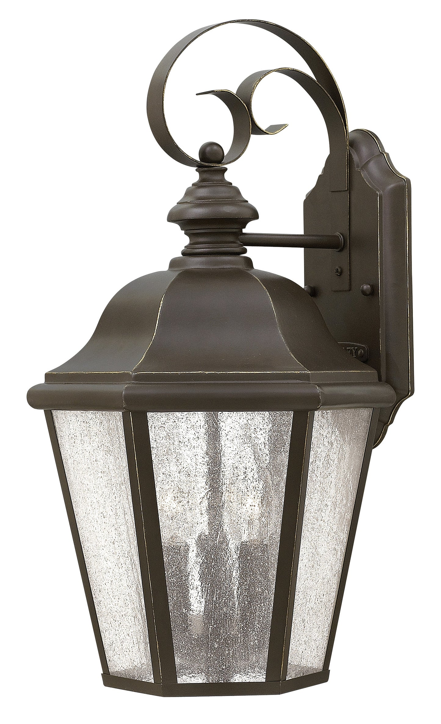Edgewater Medium Wall Mount Lantern In Light Bronze Finish