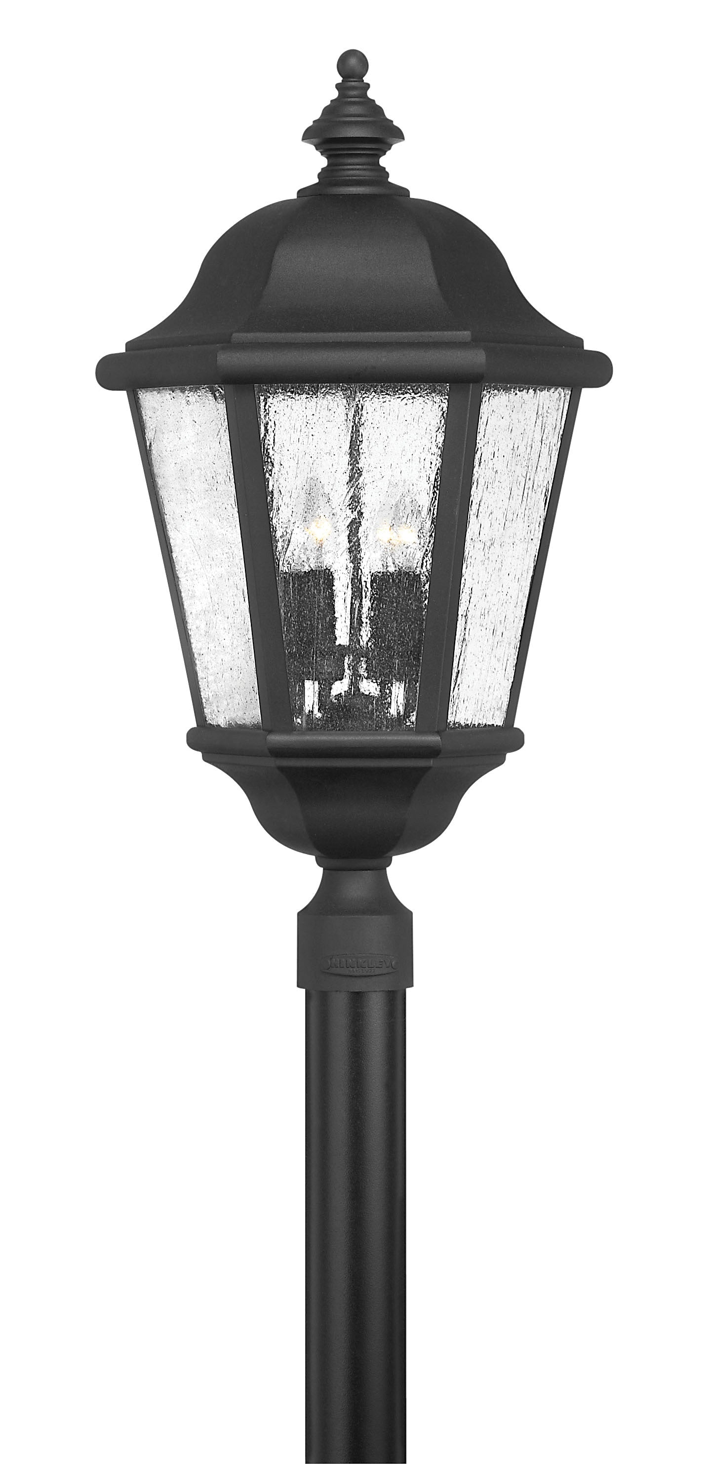 Edgewater Large Post Top or Pier Mount Lantern 12v In Black Finish