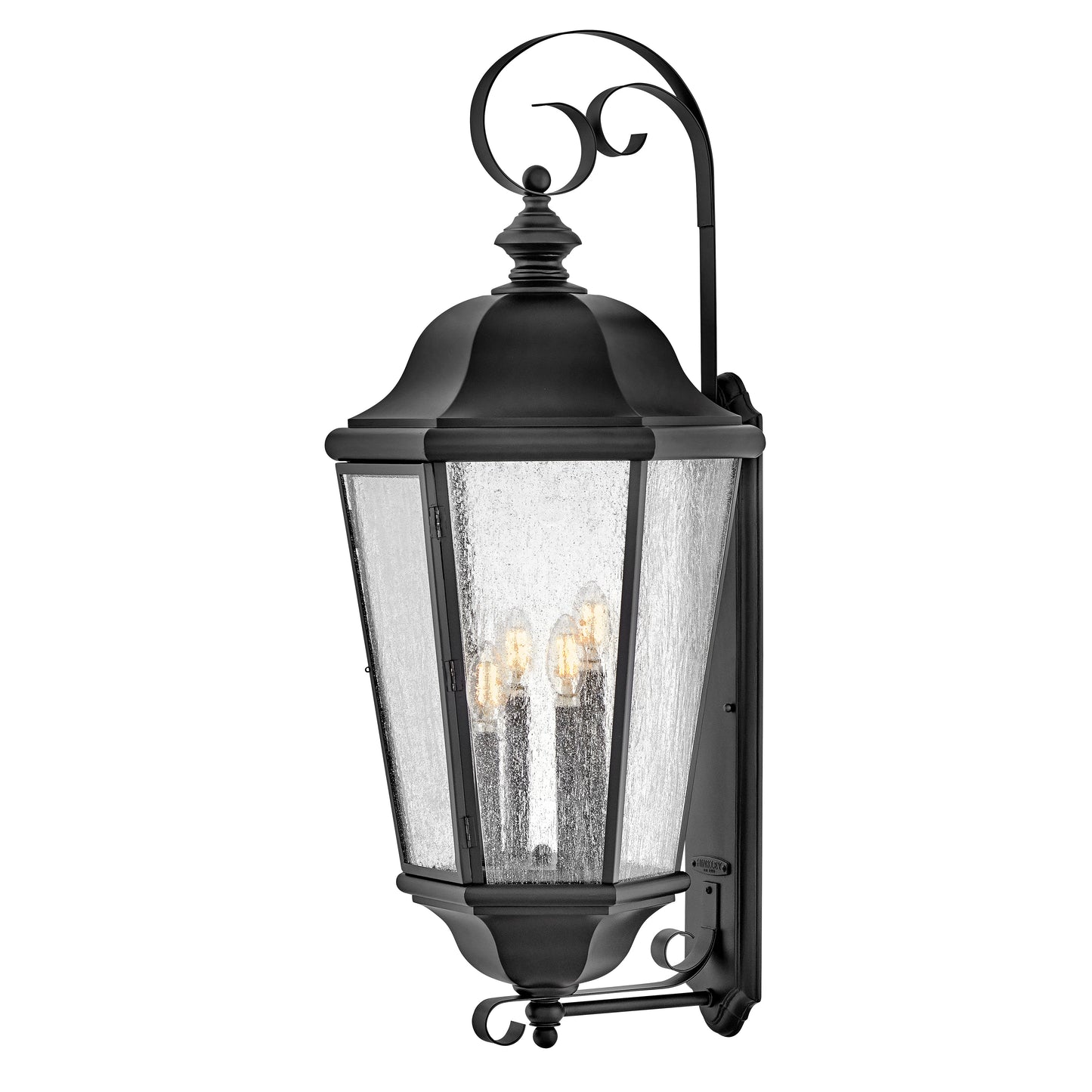 Edgewater Extra Large Wall Mount Lantern In Black Finish
