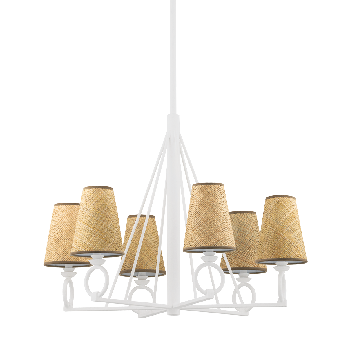 Pendelton Chandelier with White Plaster Finish