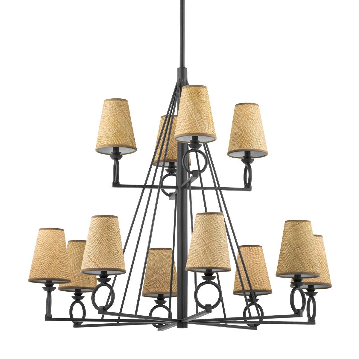 Pendelton Chandelier with Aged Iron Finish