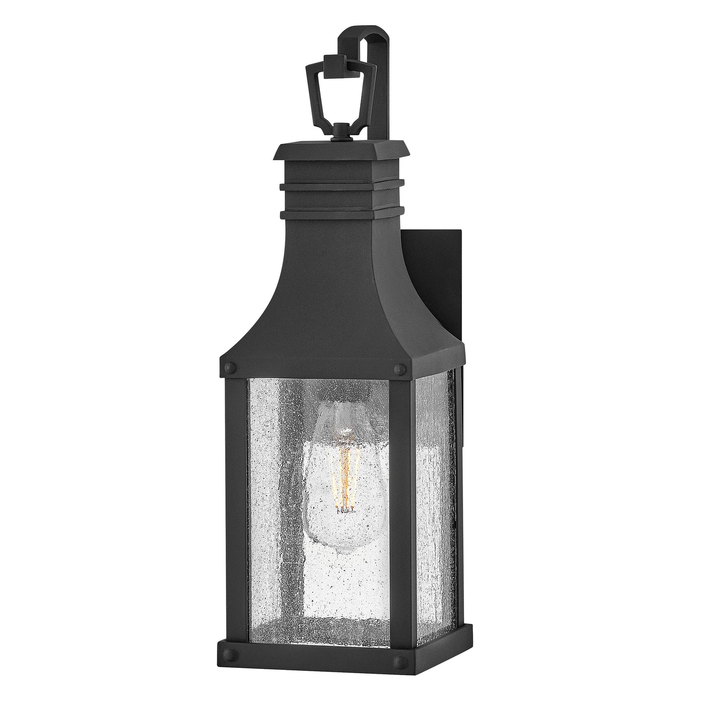 Beacon Hill Medium Wall Mount Lantern In Black Finish