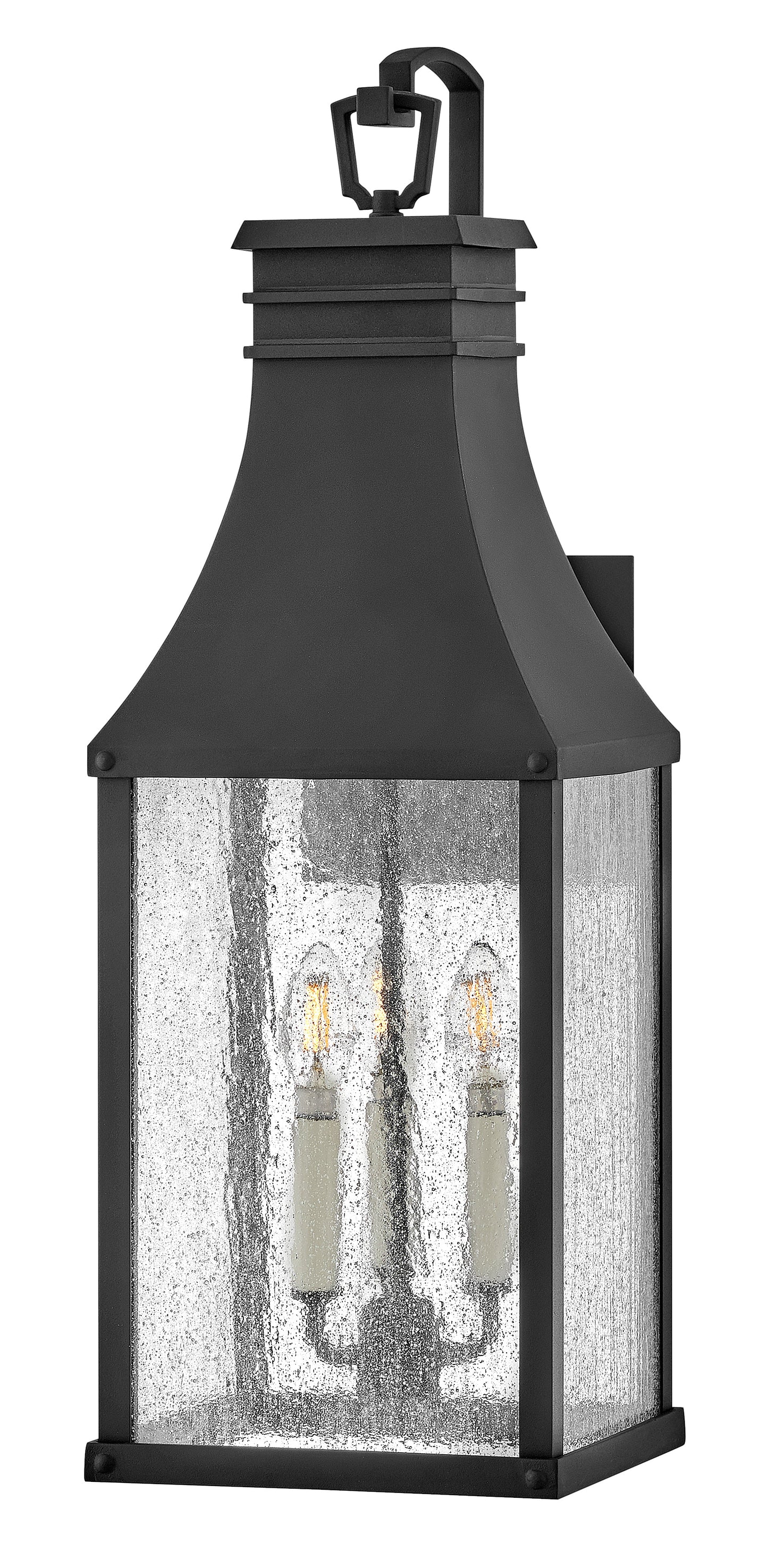 Beacon Hill Large Wall Mount Lantern In Black Finish