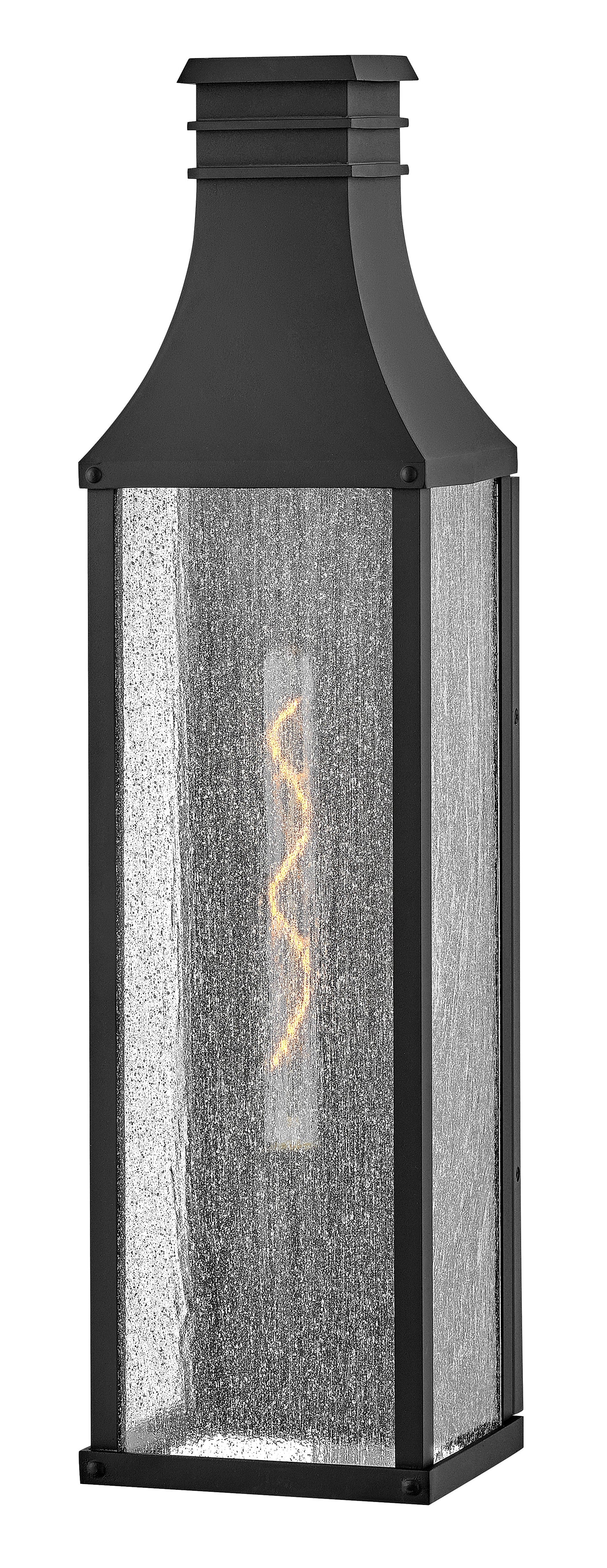 Beacon Hill Large Tall Wall Mount Lantern In Black Finish