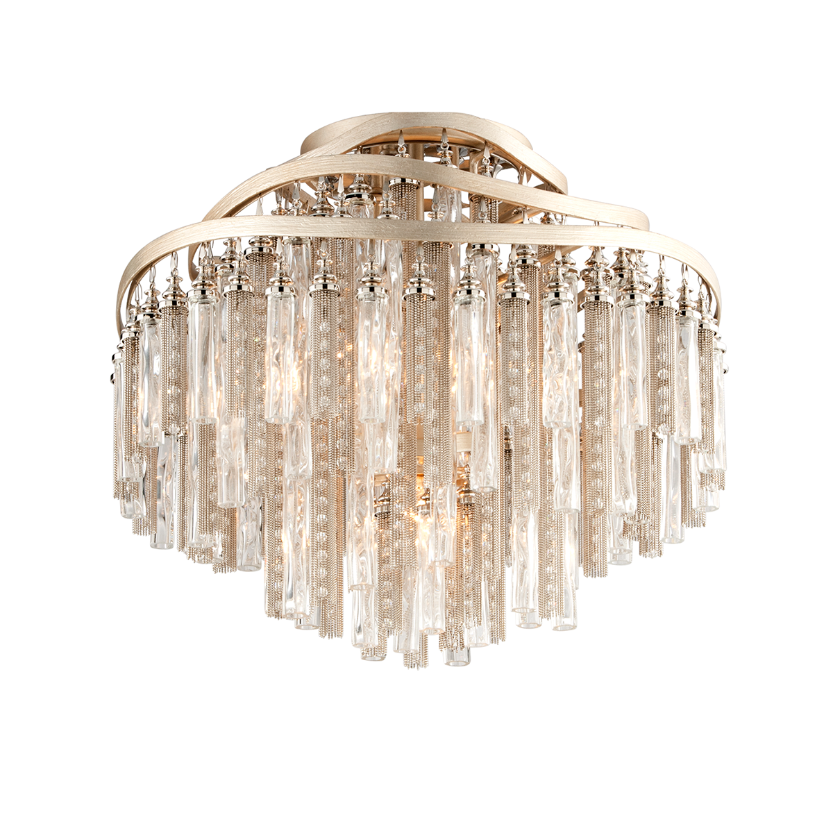 Chimera Semi Flush In TRANQUILITY SILVER LEAF Finish