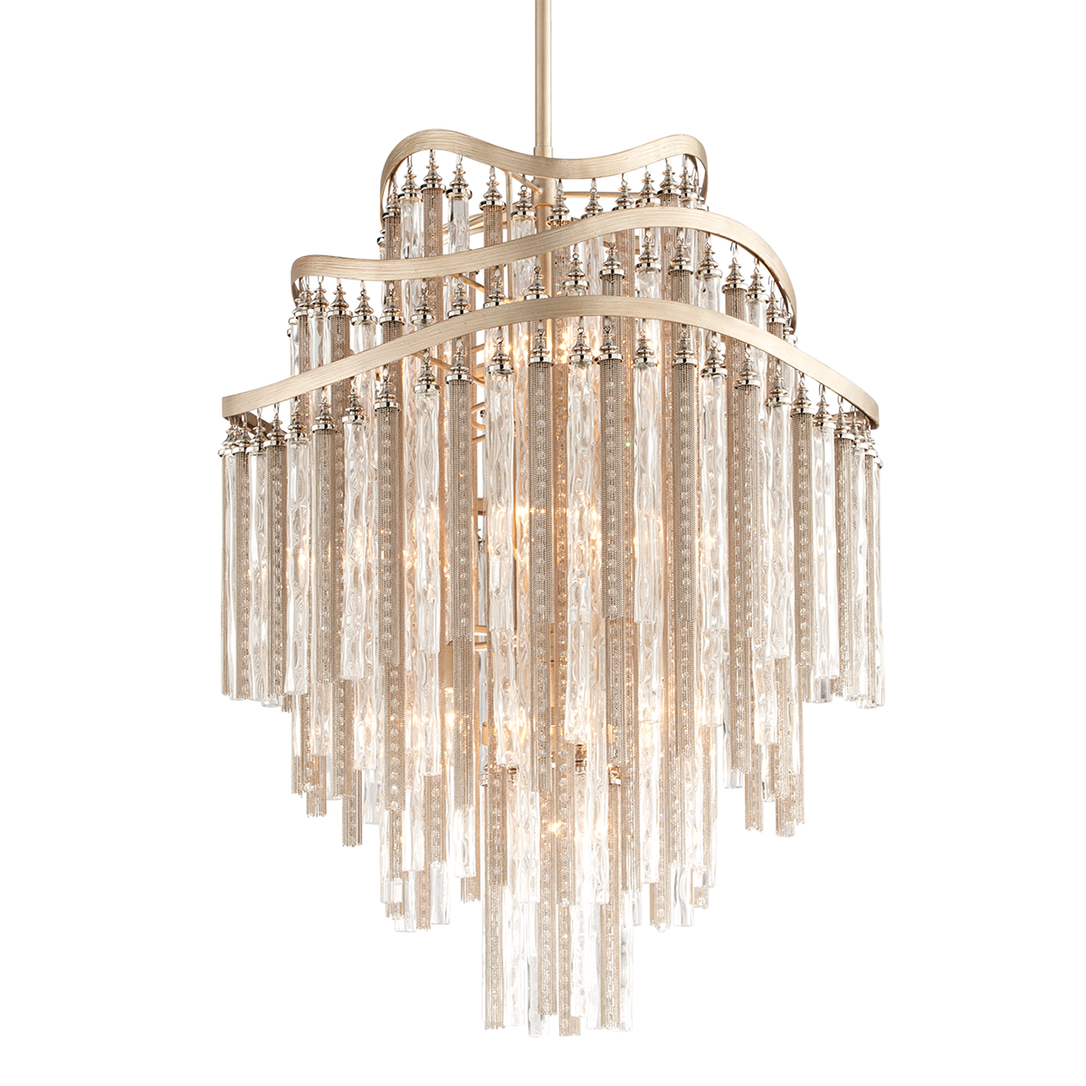 Chimera Chandelier In TRANQUILITY SILVER LEAF Finish