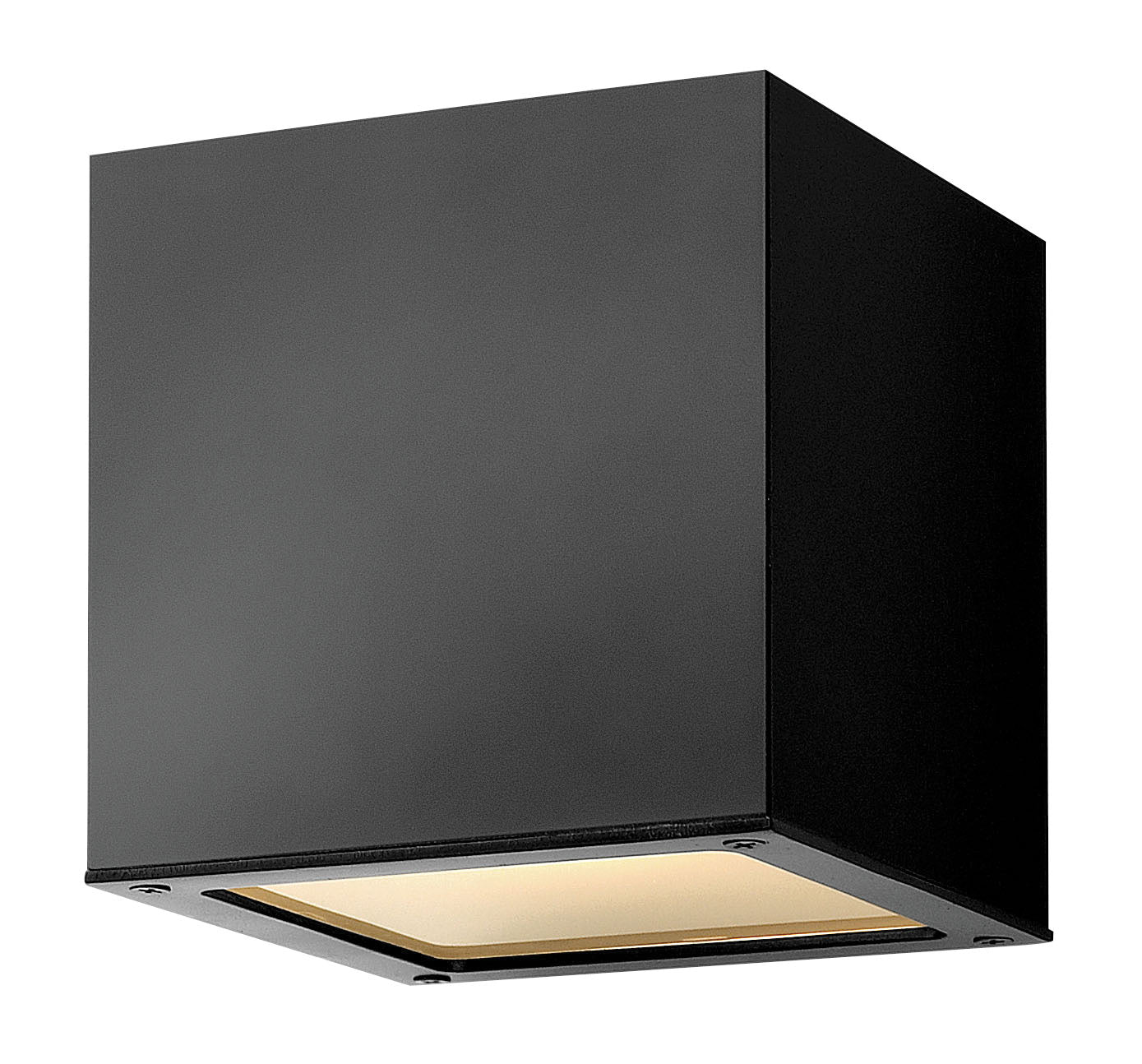 Kube Extra Small Down Light Wall Mount Lantern In Black Finish