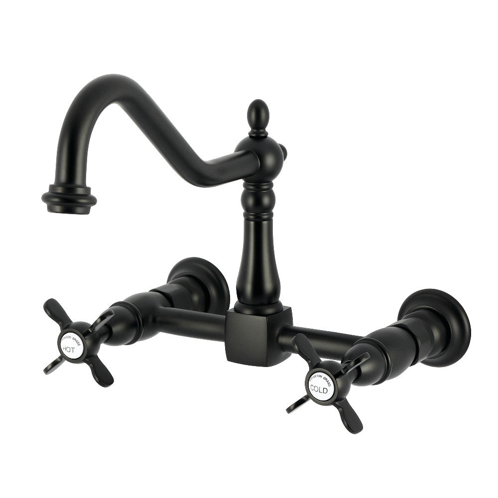 Essex Wall Mount Kitchen Faucet in Matte Black