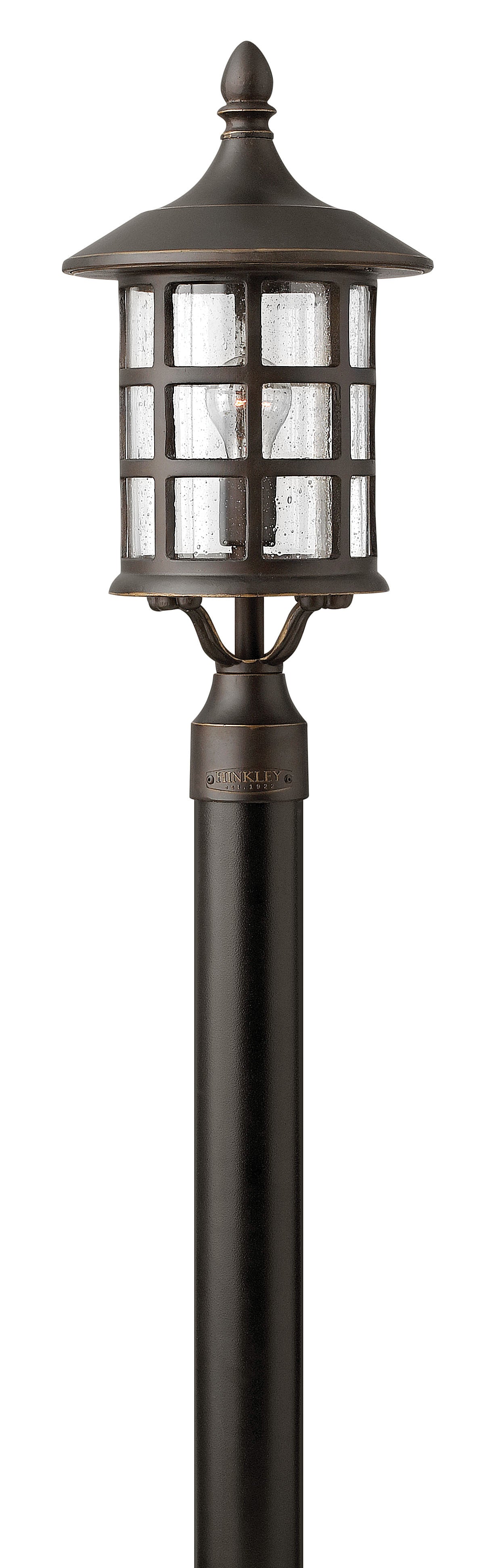 Freeport Medium Post Top or Pier Mount Lantern In Light Bronze Finish