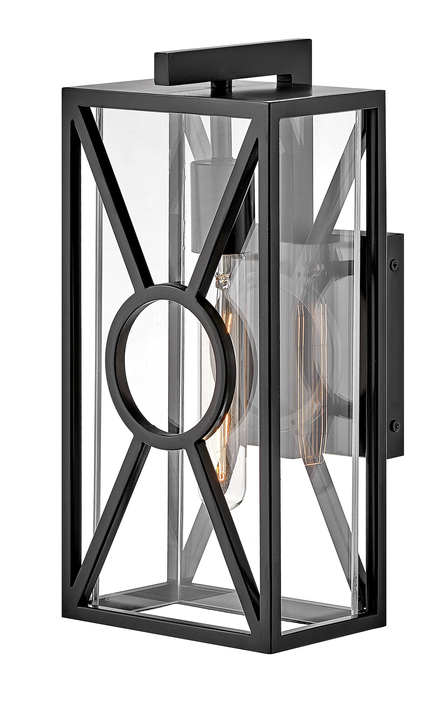 Brixton Medium Wall Mount Lantern In Black Finish