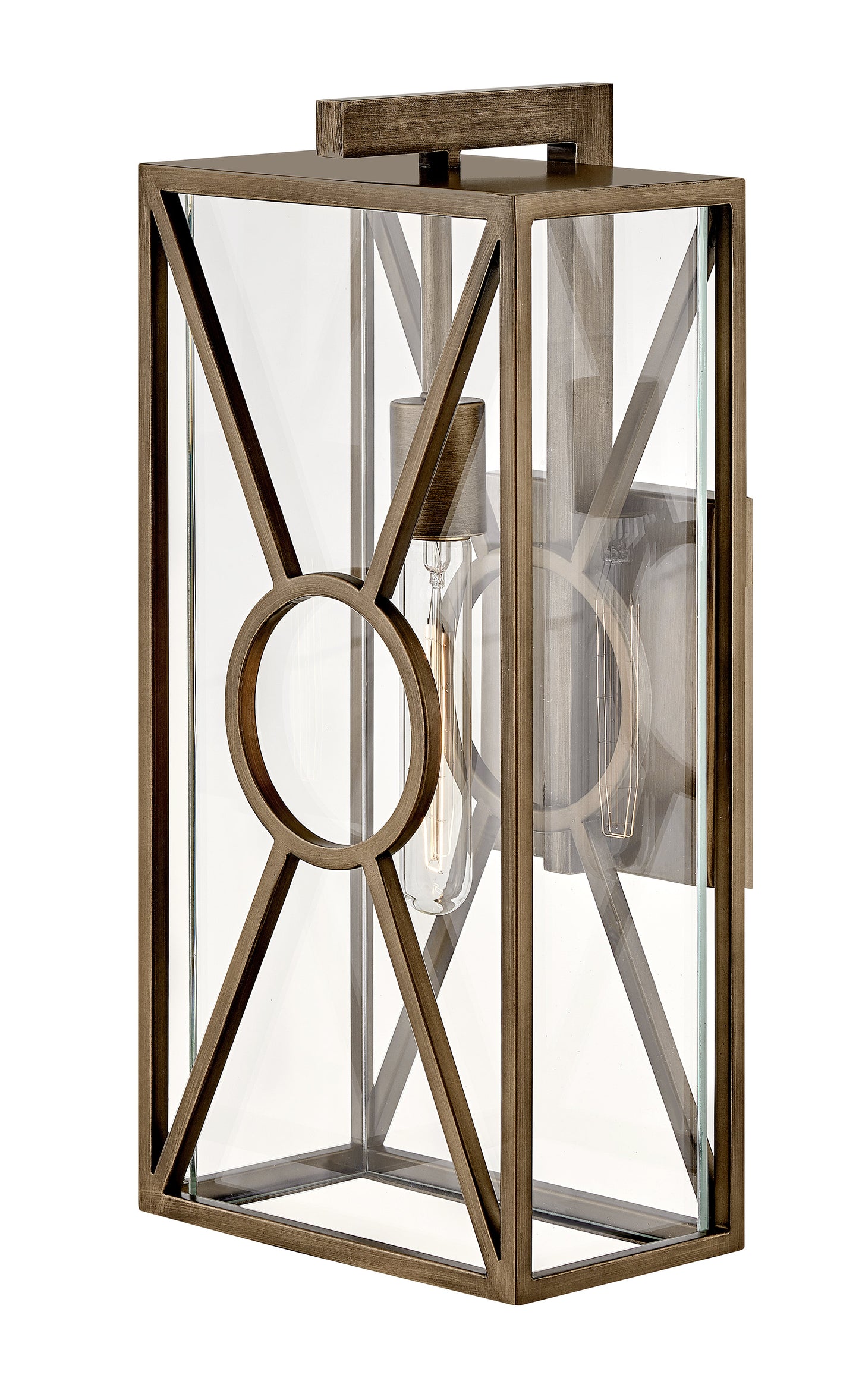 Brixton Medium Wall Mount Lantern In Light Bronze Finish