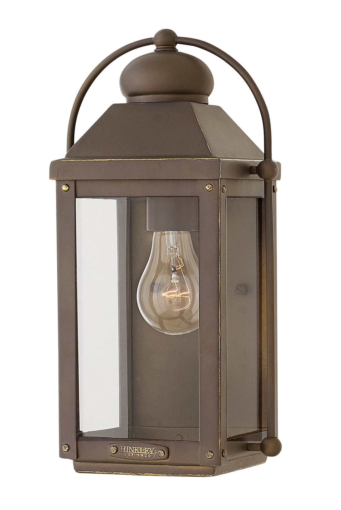 Anchorage Small Wall Mount Lantern In Light Bronze Finish