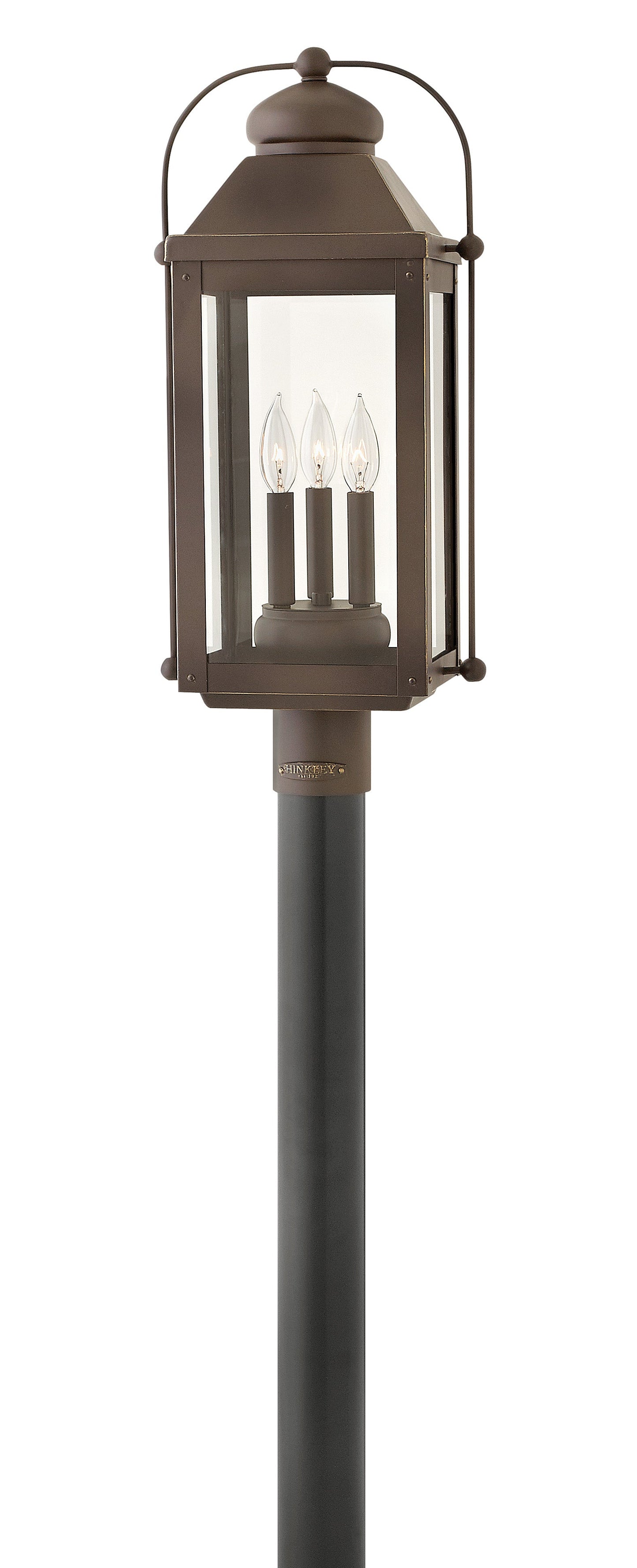Anchorage Large Post Top or Pier Mount Lantern In Light Bronze Finish