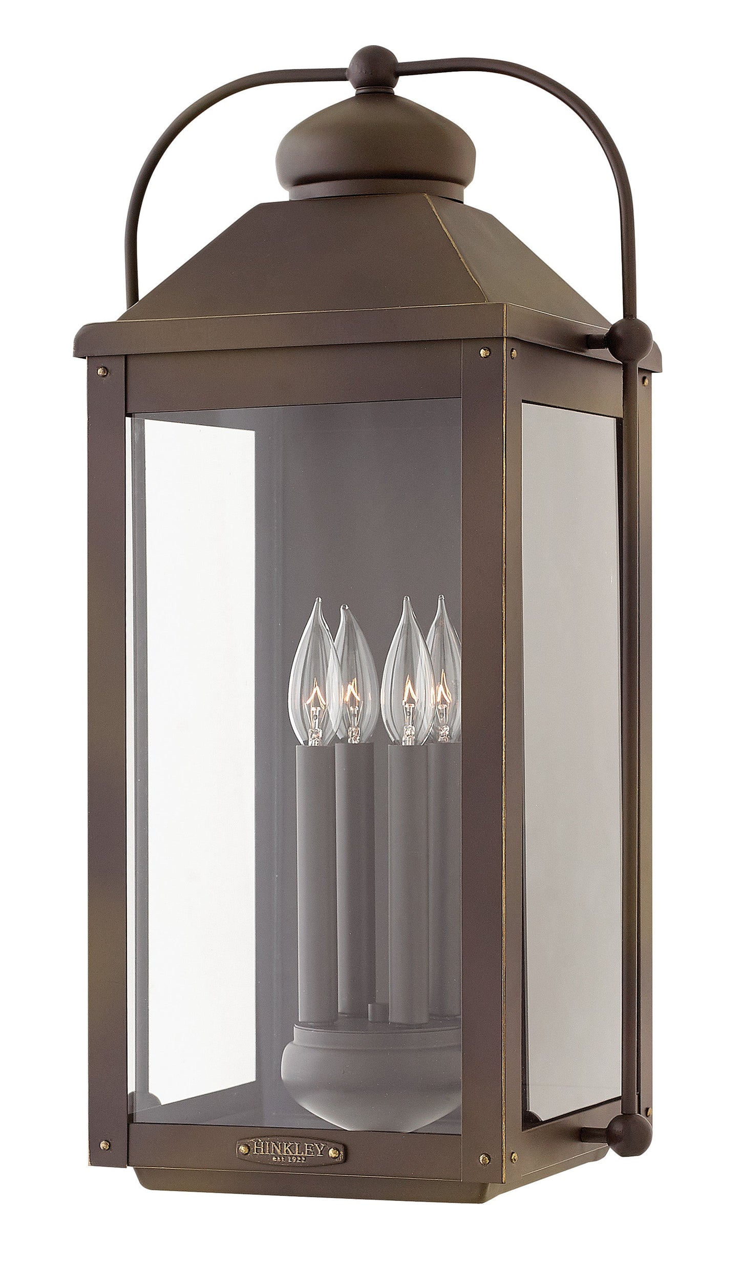 Anchorage Large Wall Mount Lantern In Light Bronze Finish