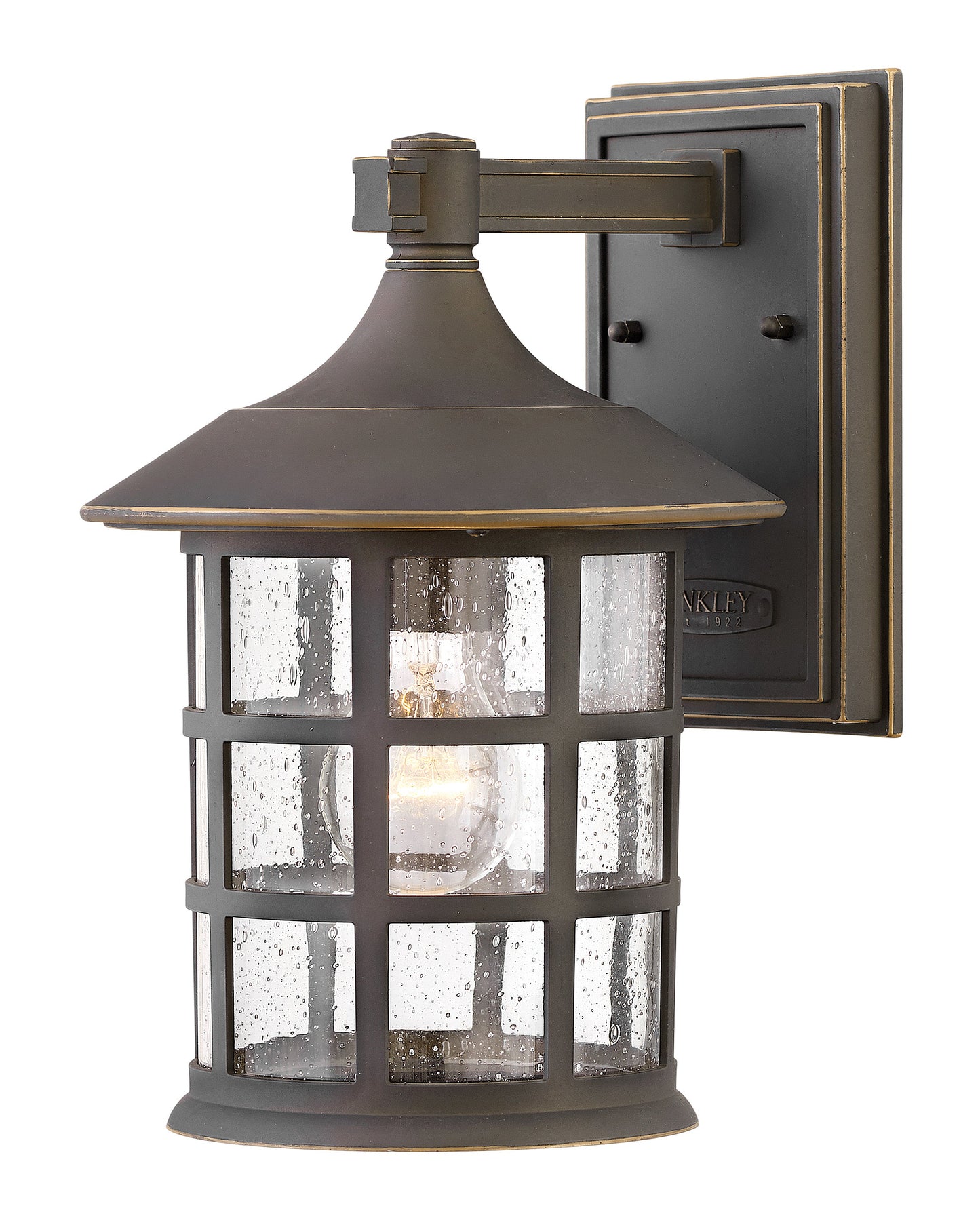 Freeport Coastal Elements Small Wall Mount Lantern In Light Bronze Finish