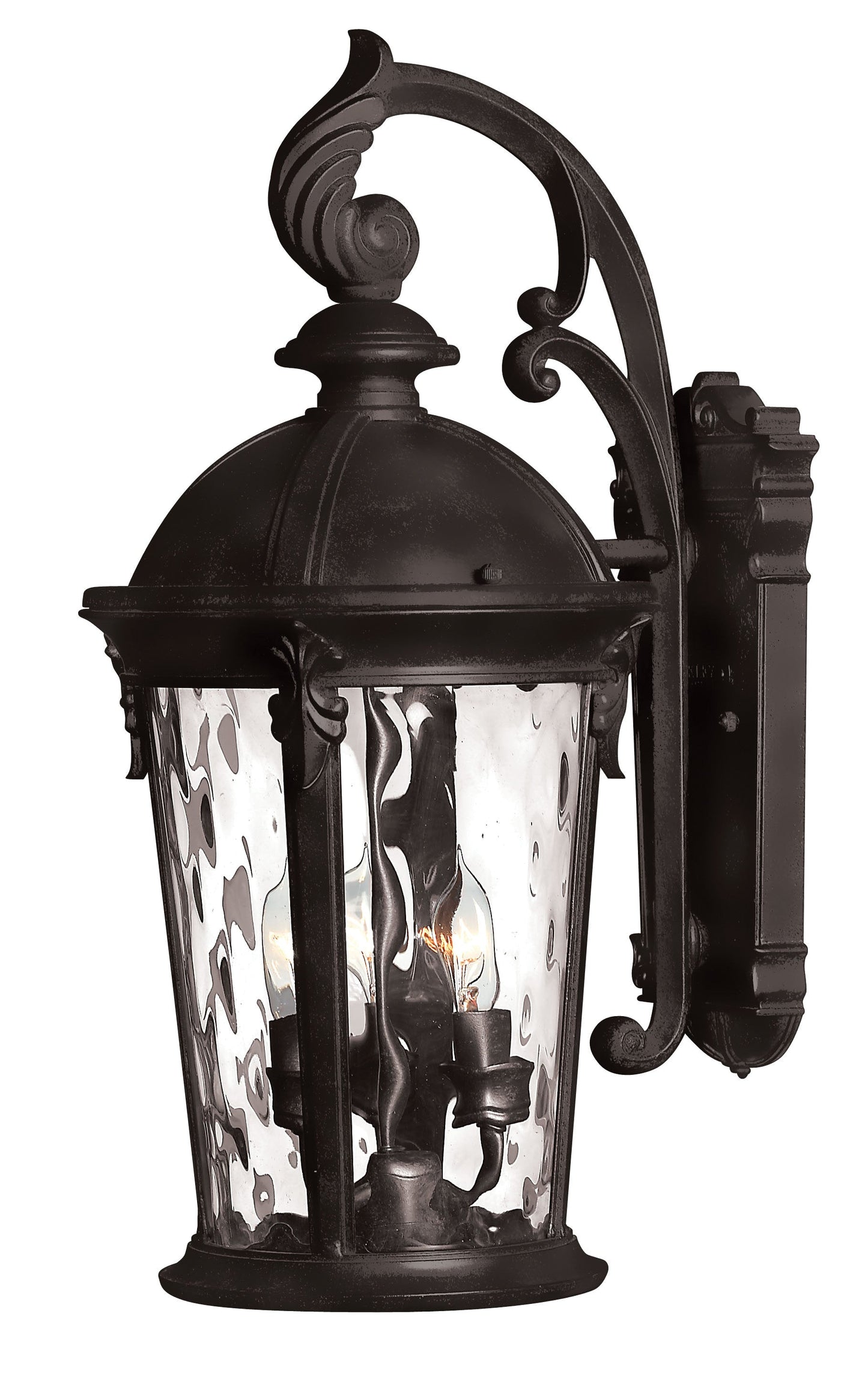 Windsor Medium Wall Mount Lantern In Black Finish