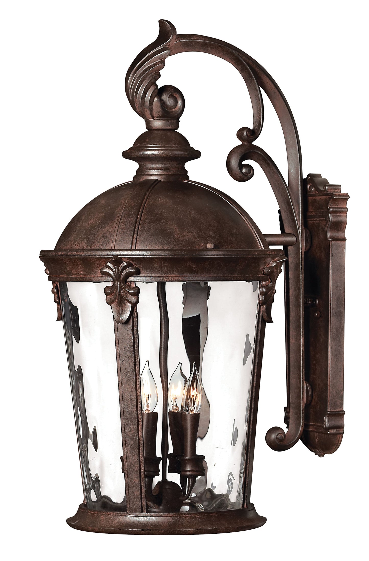 Windsor Large Wall Mount Lantern In Dark Bronze Finish