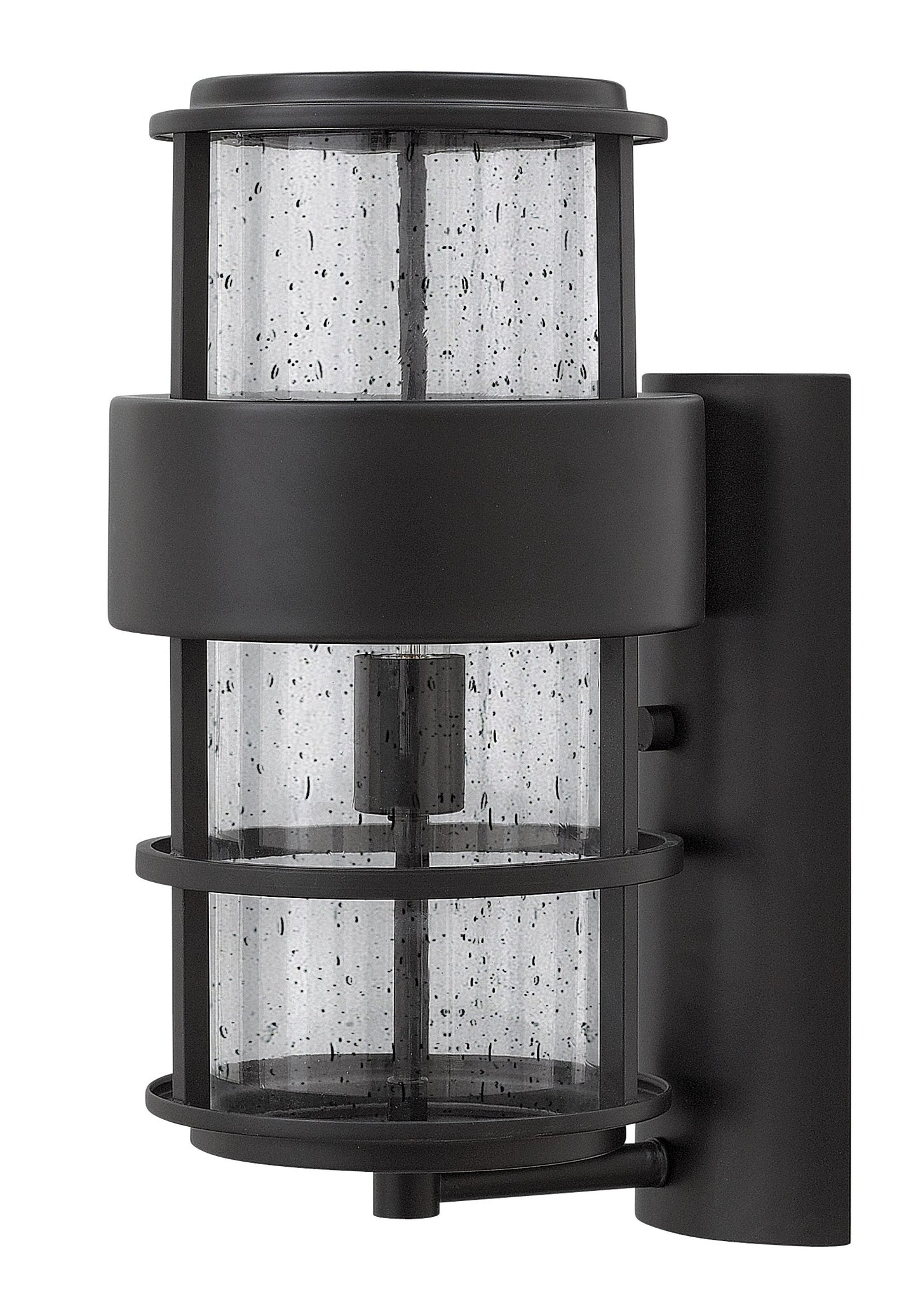 Saturn Medium Wall Mount Lantern In Black Finish