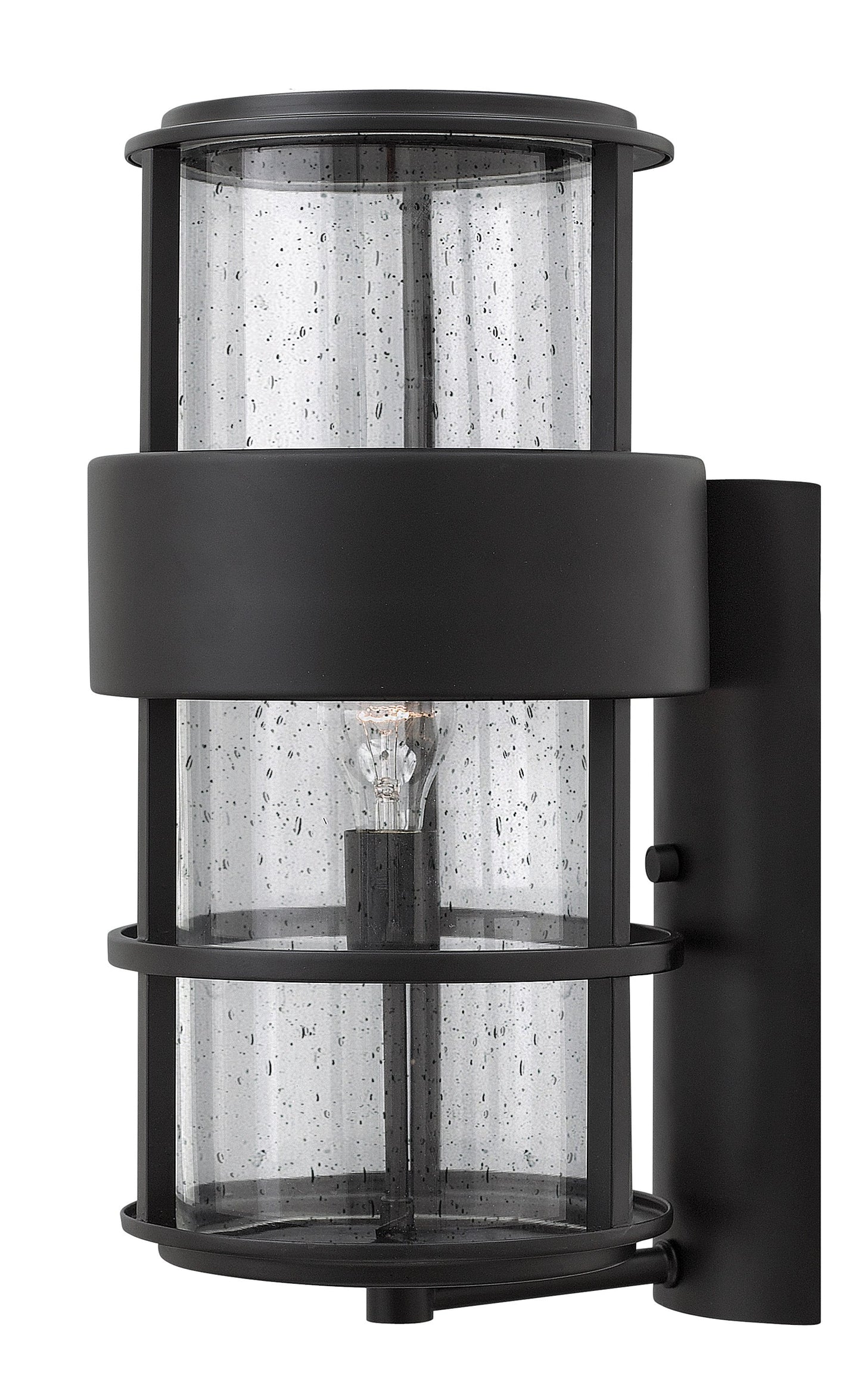 Saturn Medium Wall Mount Lantern In Black Finish