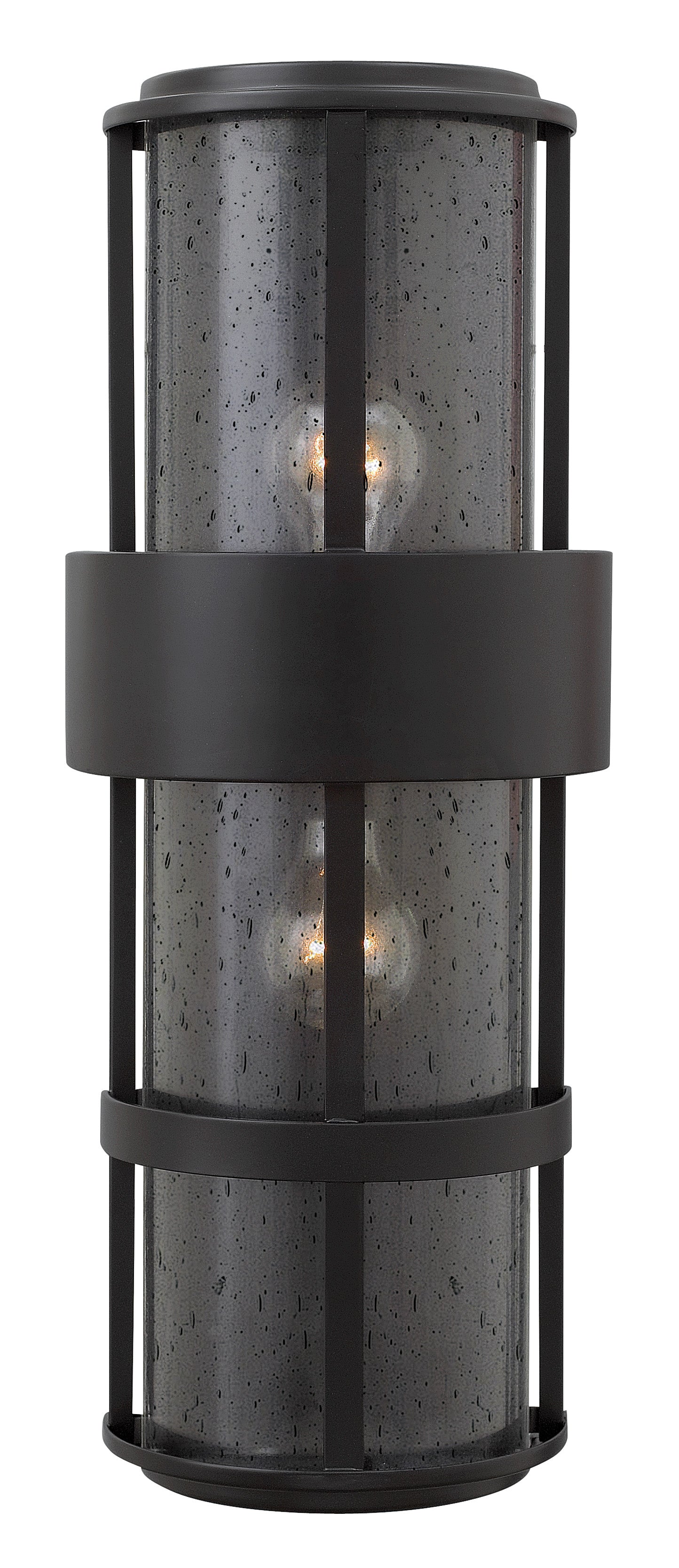 Saturn Medium Wall Mount Lantern In Black Finish
