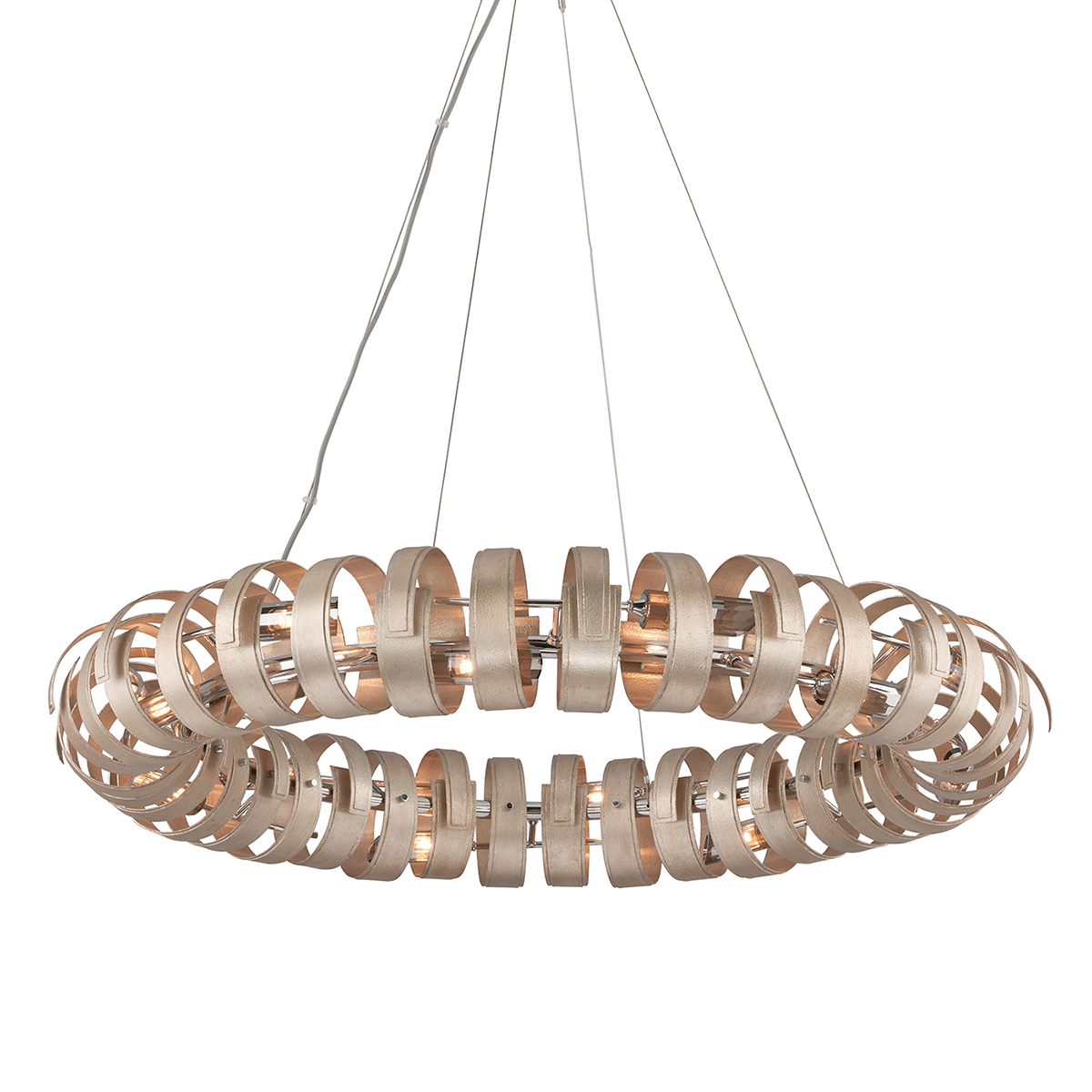 Recoil Chandelier In TEXTURED ANTIQUE SILVER LEAF Finish