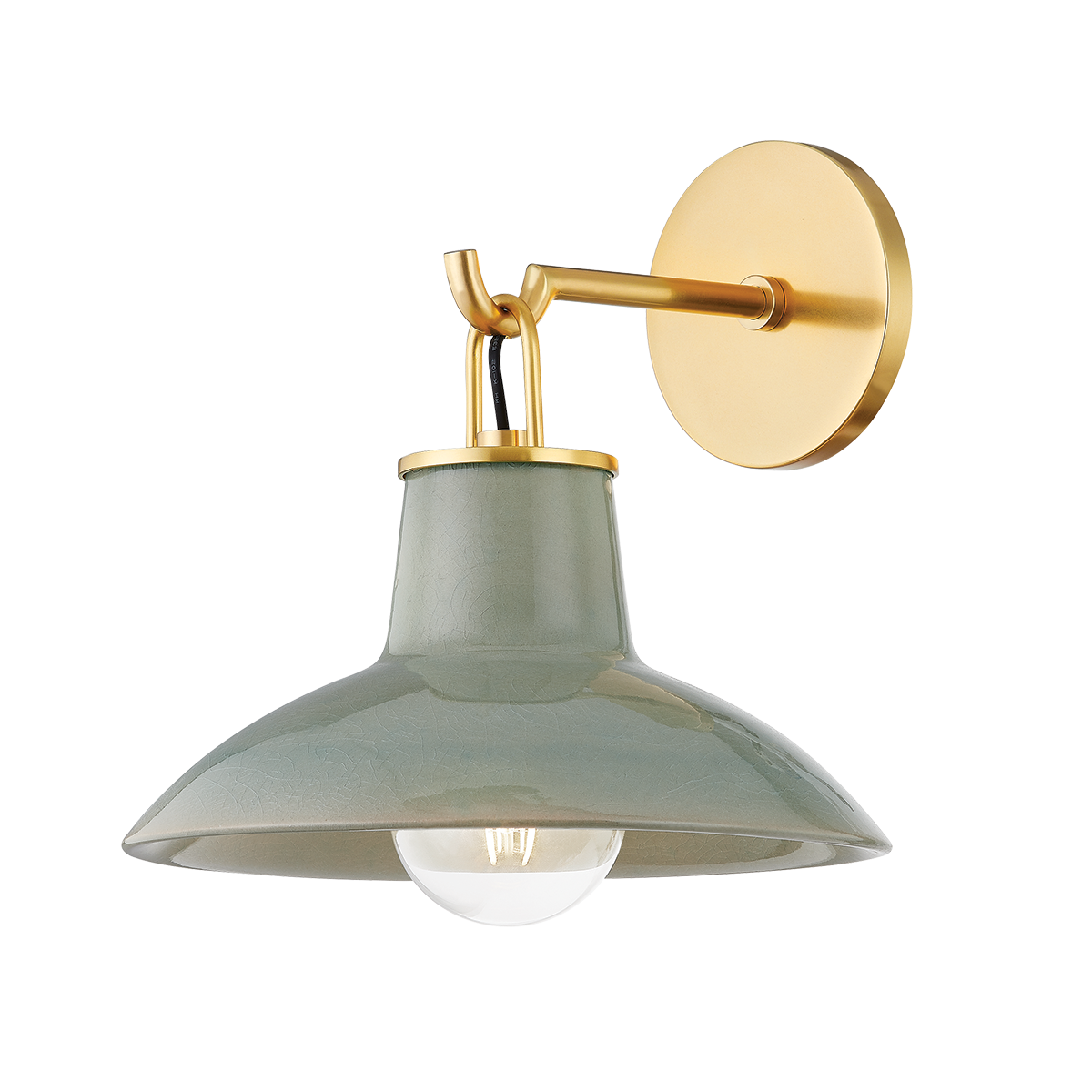 POTTERSVILLE Wall Sconce with Aged Brass/Ceramic Moss Crackle Finish