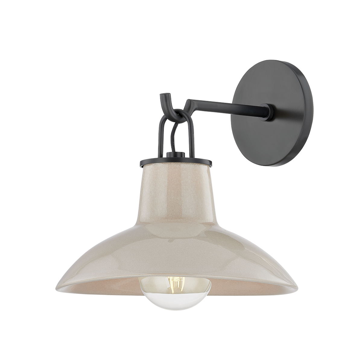 POTTERSVILLE Wall Sconce with Distressed Bronze/Ceramic Ivory Crackle Finish