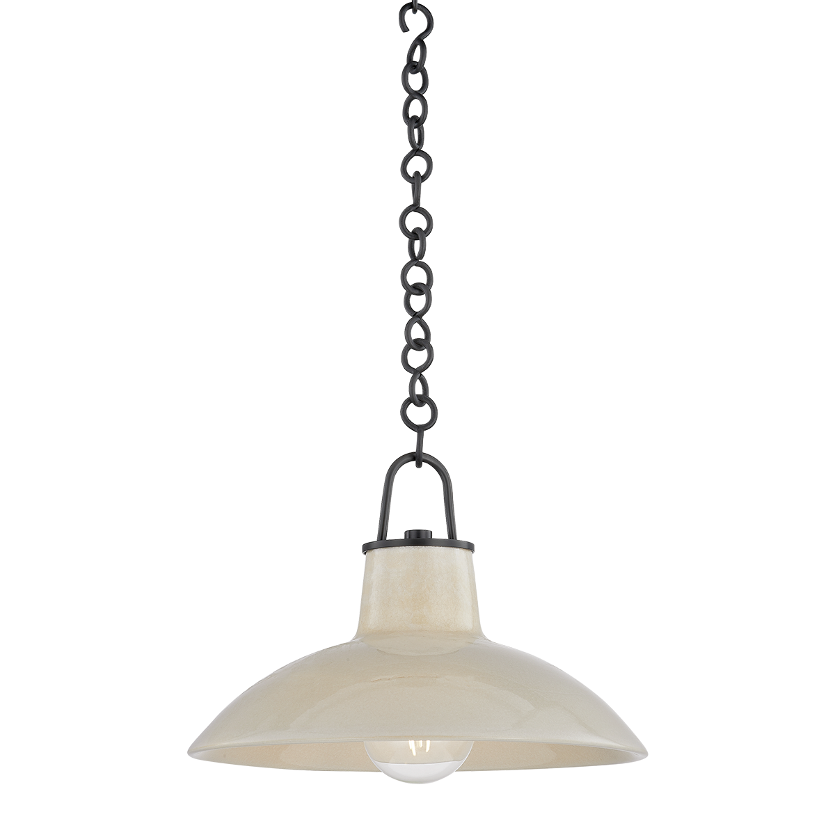 POTTERSVILLE Pendant with Distressed Bronze/Ceramic Ivory Crackle Finish