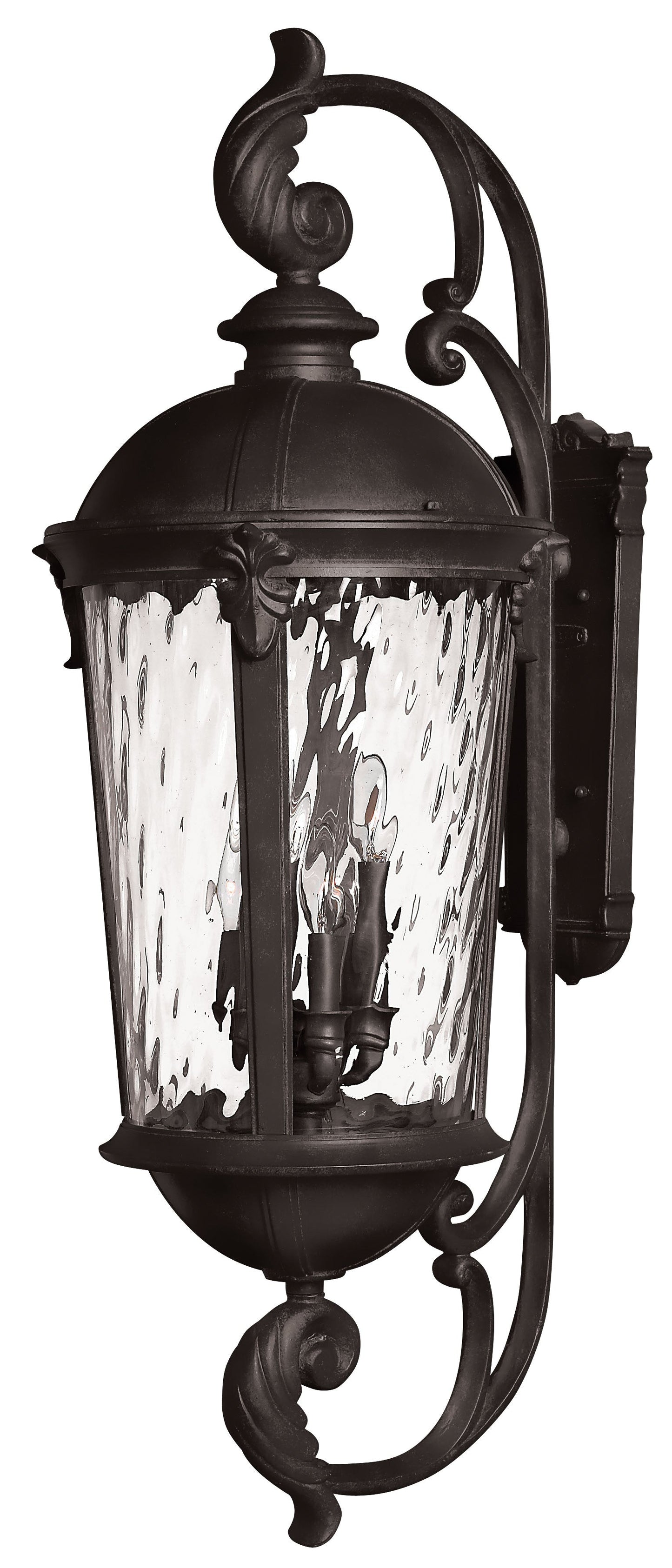 Windsor Double XL Wall Mount Lantern In Black Finish