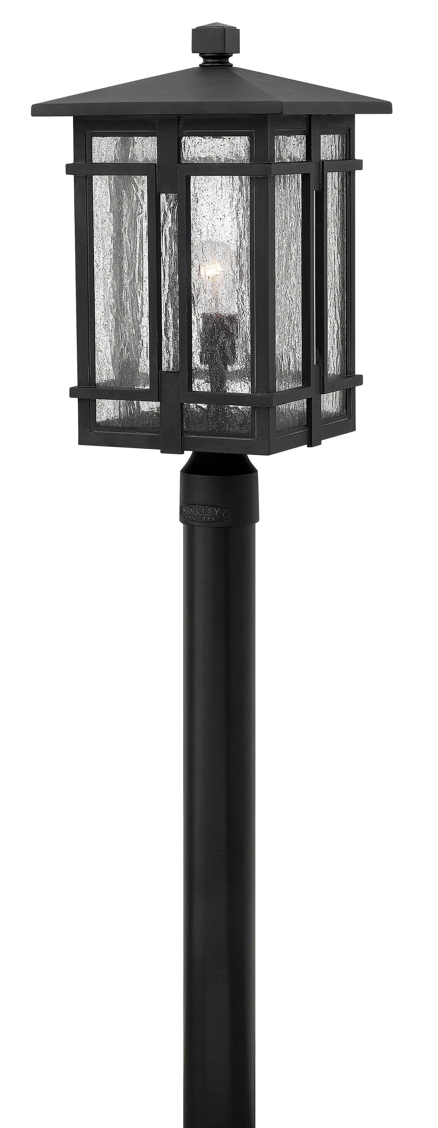 Tucker Medium Post Top or Pier Mount Lantern In Black Finish