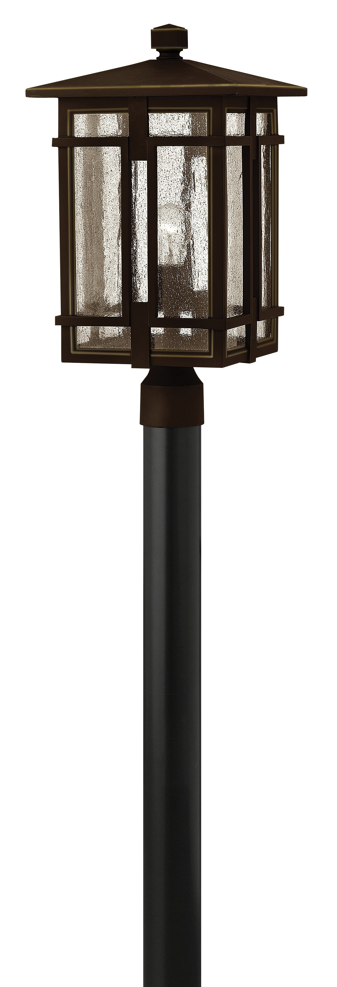 Tucker Medium Post Top or Pier Mount Lantern In Light Bronze Finish
