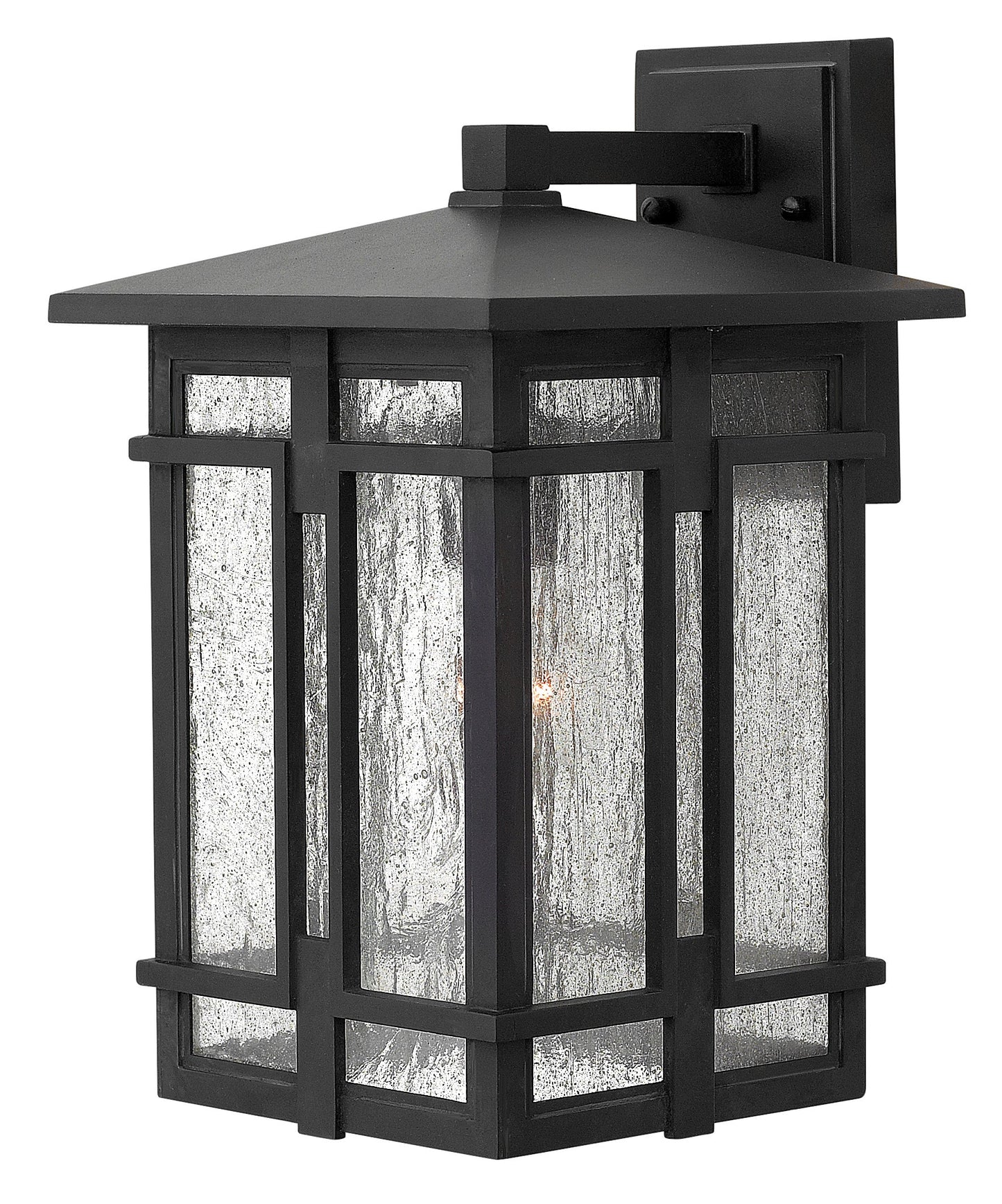 Tucker Medium Wall Mount Lantern In Black Finish