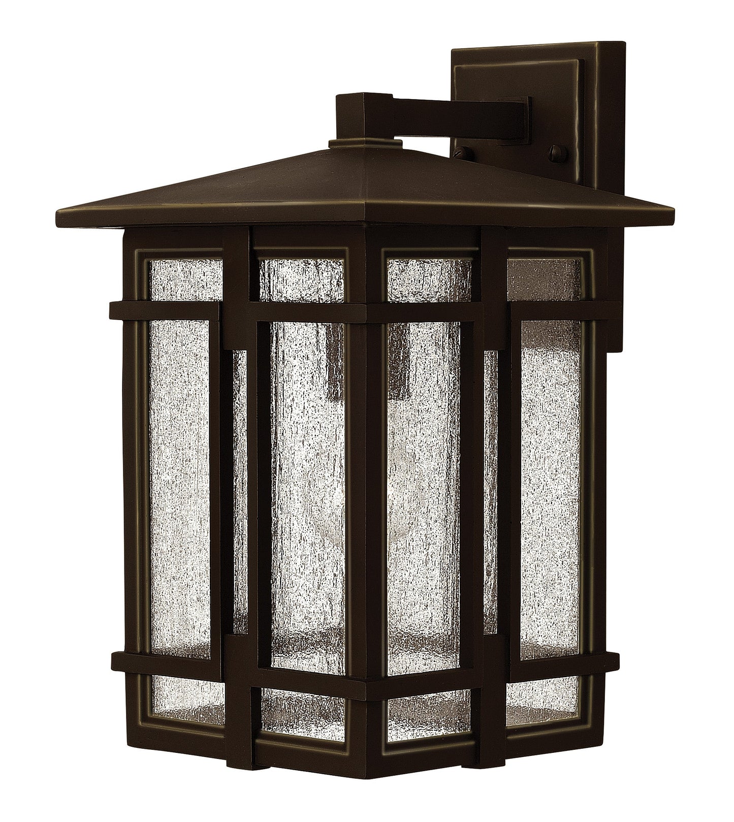 Tucker Medium Wall Mount Lantern In Light Bronze Finish