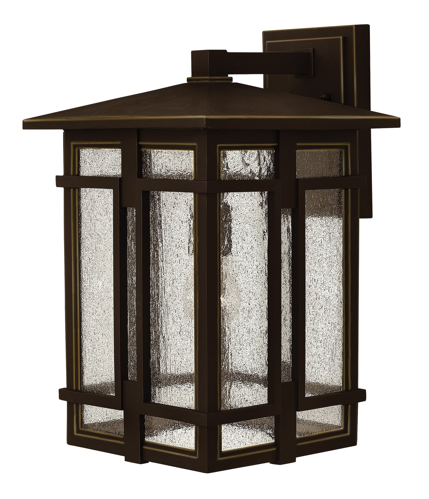 Tucker Medium Wall Mount Lantern In Light Bronze Finish