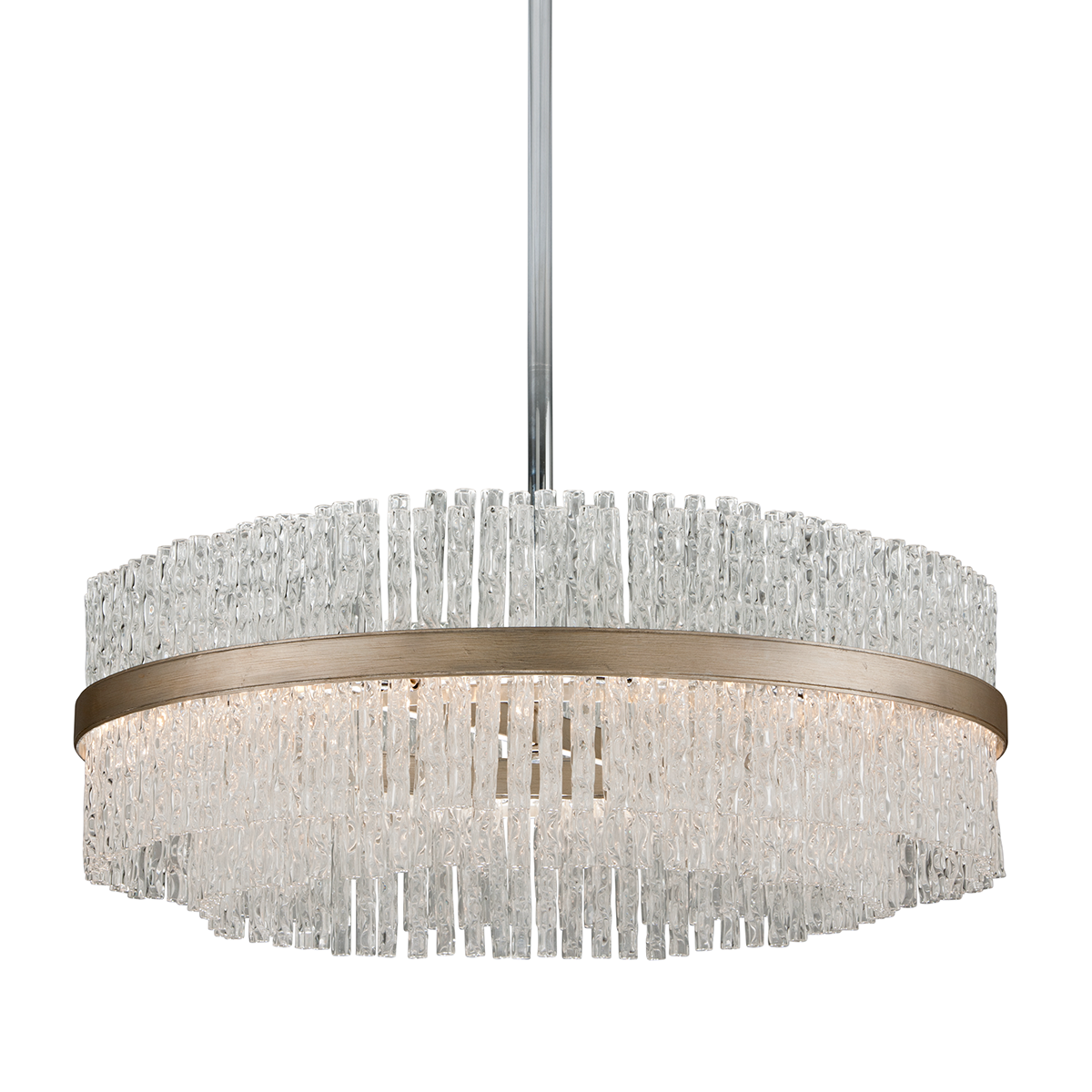 Chime Chandelier In SILVER LEAF POLISHED STAINLESS Finish