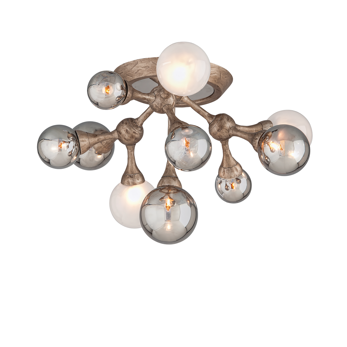 Element Semi Flush with Stria Gold Leaf Finish