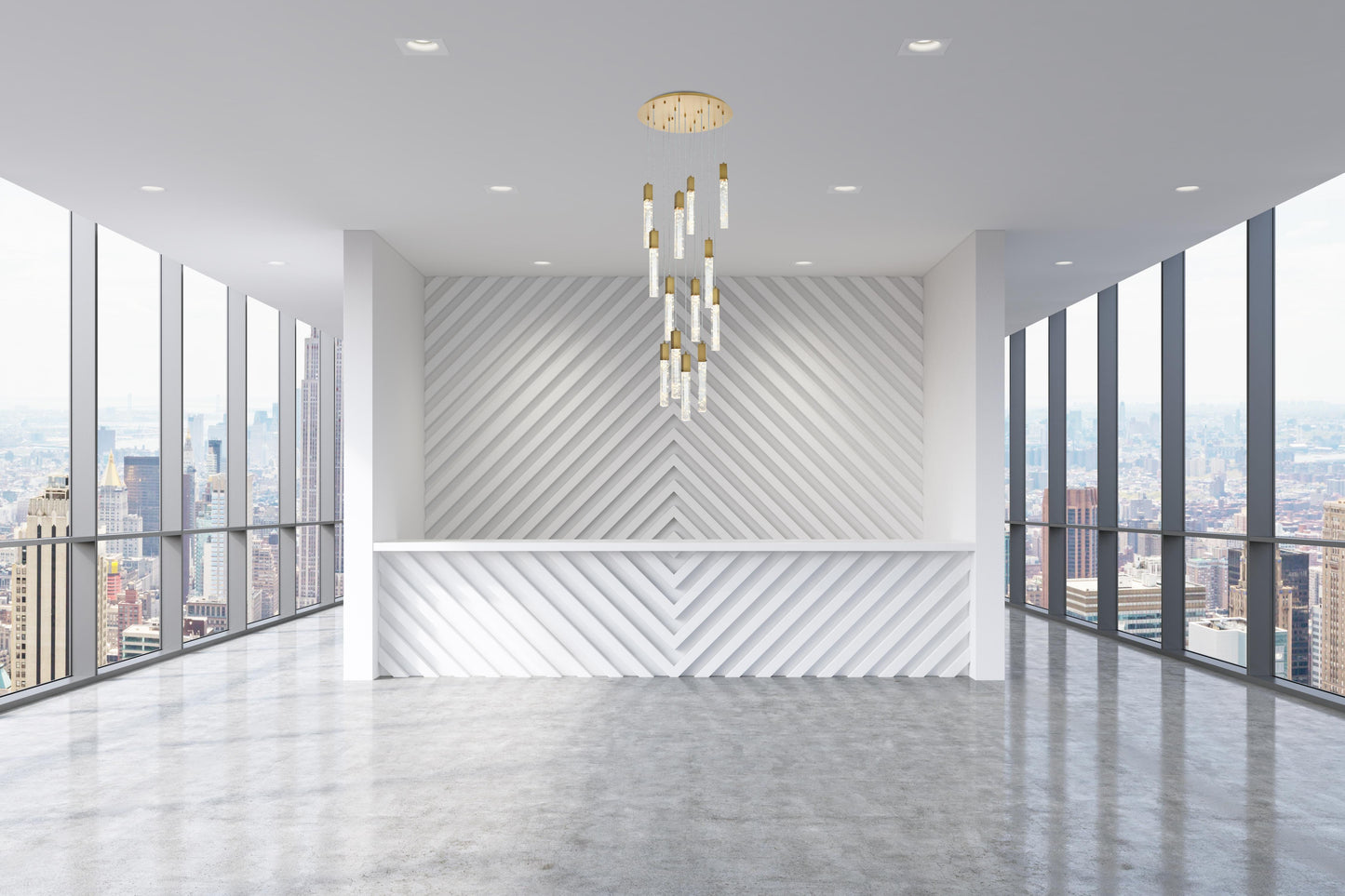 Aurora 30 inch Chandelier in Satin Gold