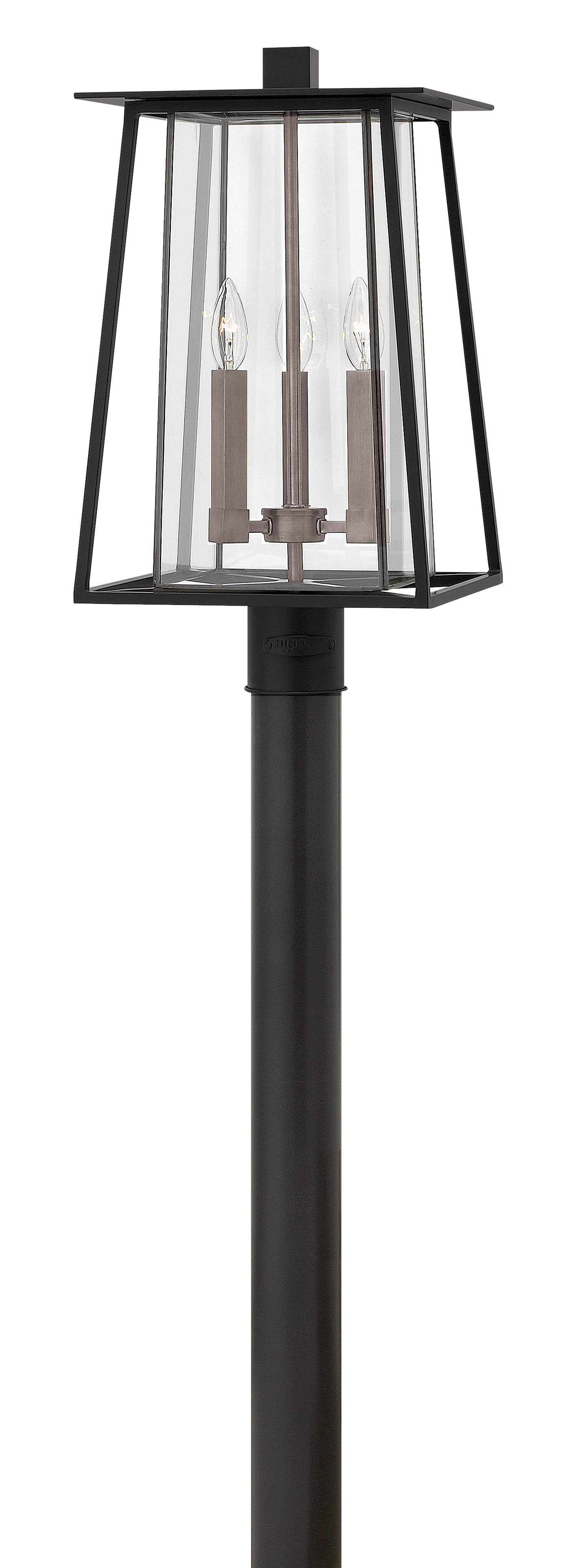 Walker Medium Post Top or Pier Mount Lantern In Black Finish