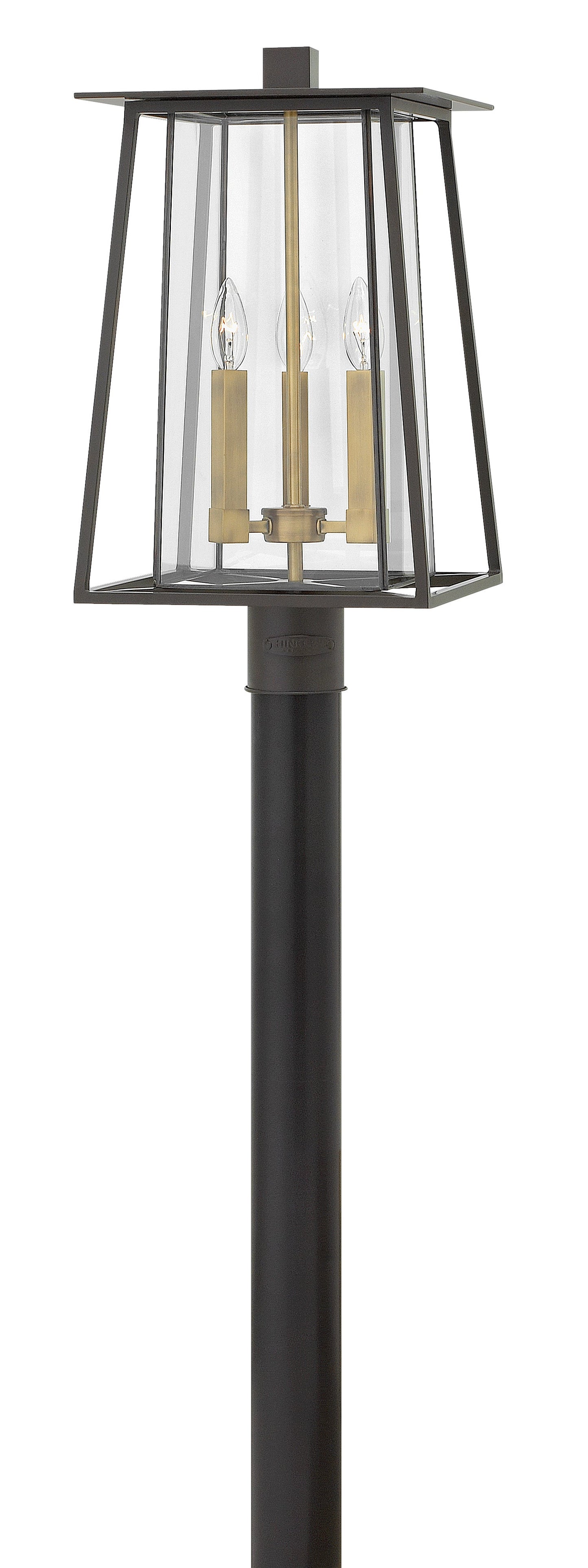 Walker Medium Post Top or Pier Mount Lantern In Dark Bronze Finish