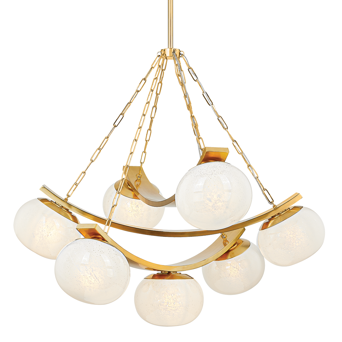 DUXBURY CHANDELIER with AGED BRASS Finish