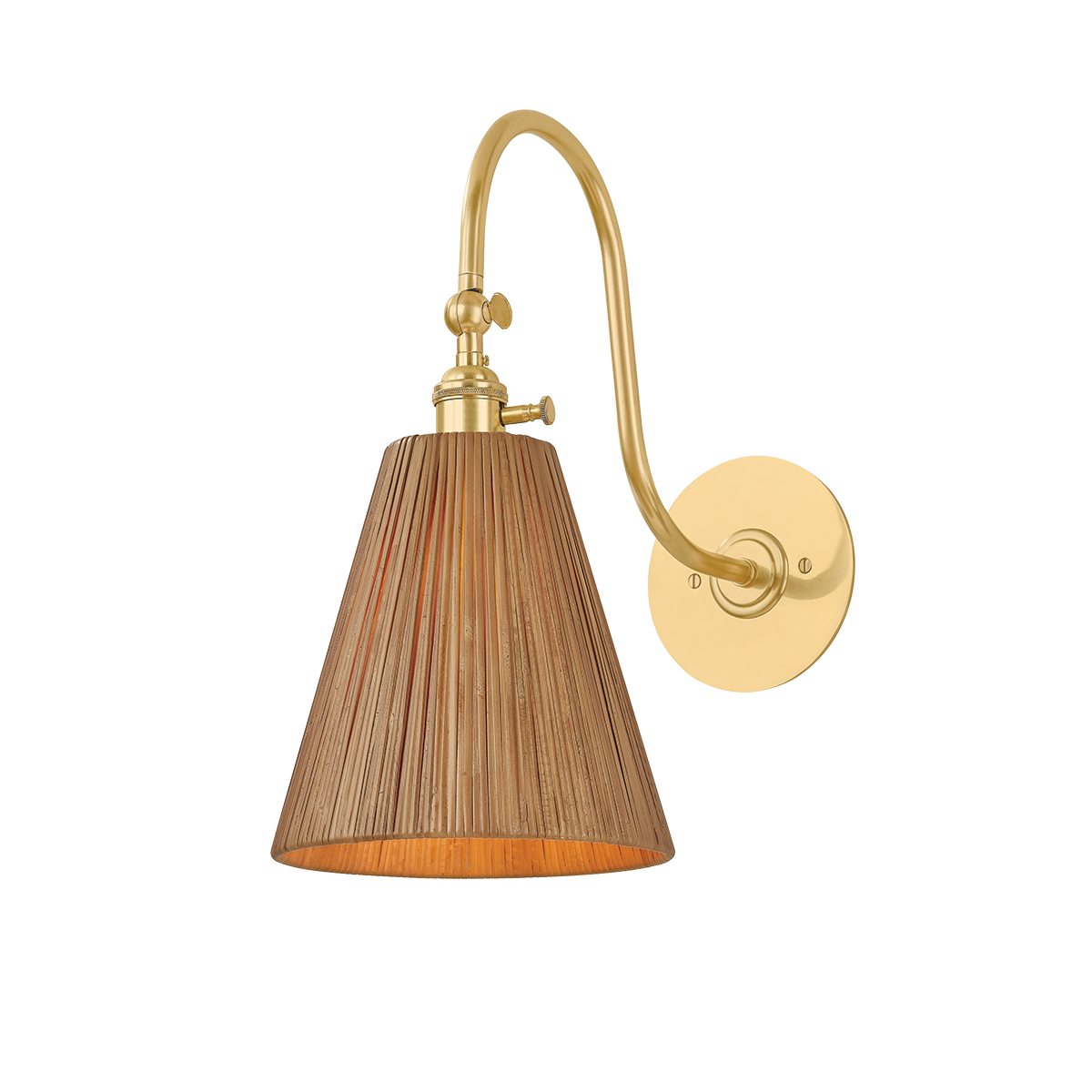 RUTHIN Wall Sconce with AGED BRASS Finish