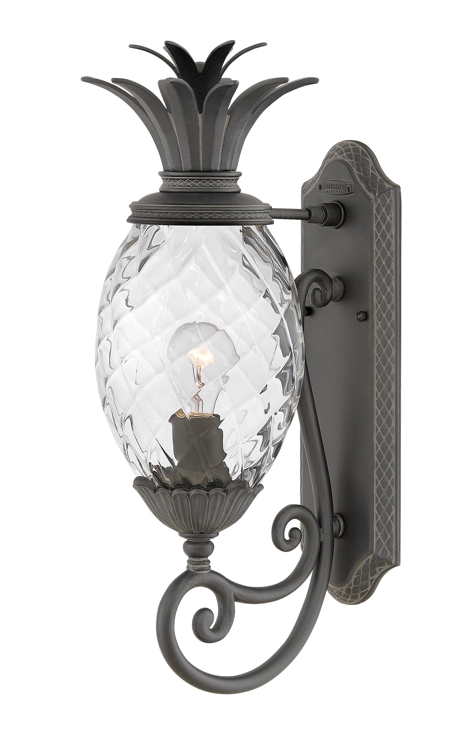 Plantation Large Wall Mount Lantern In Black Finish