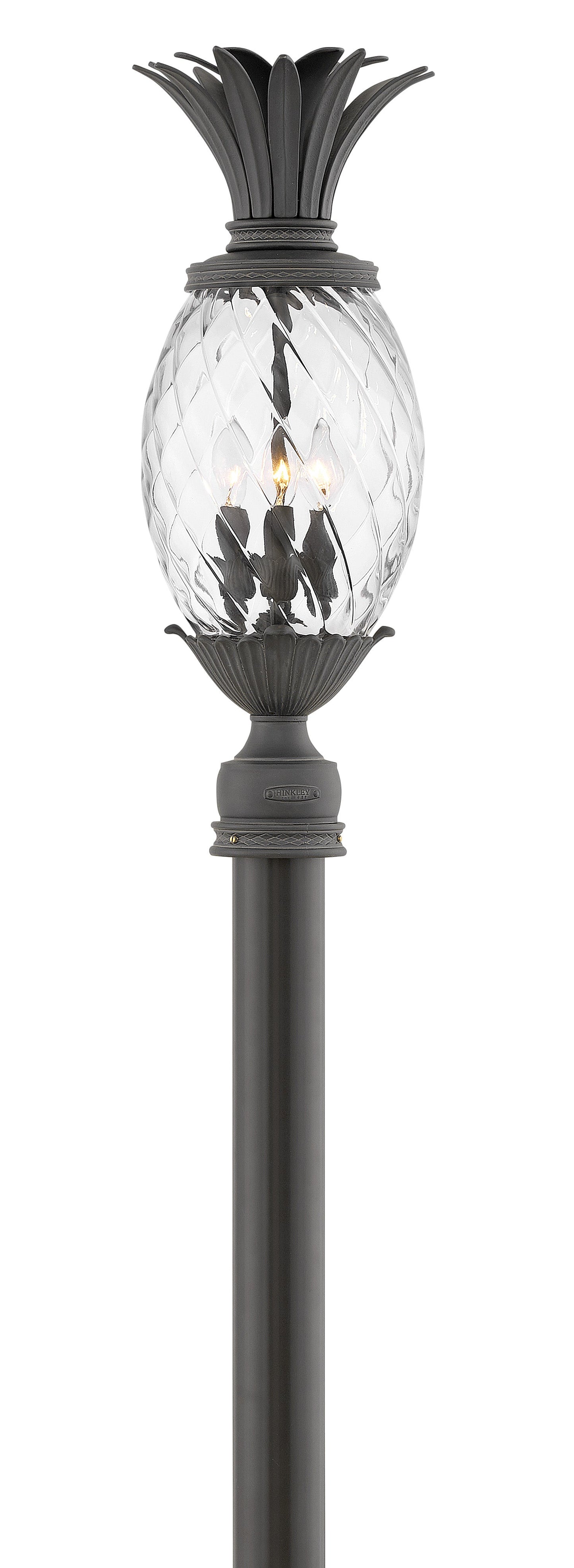 Plantation Large Post Top or Pier Mount Lantern In Black Finish