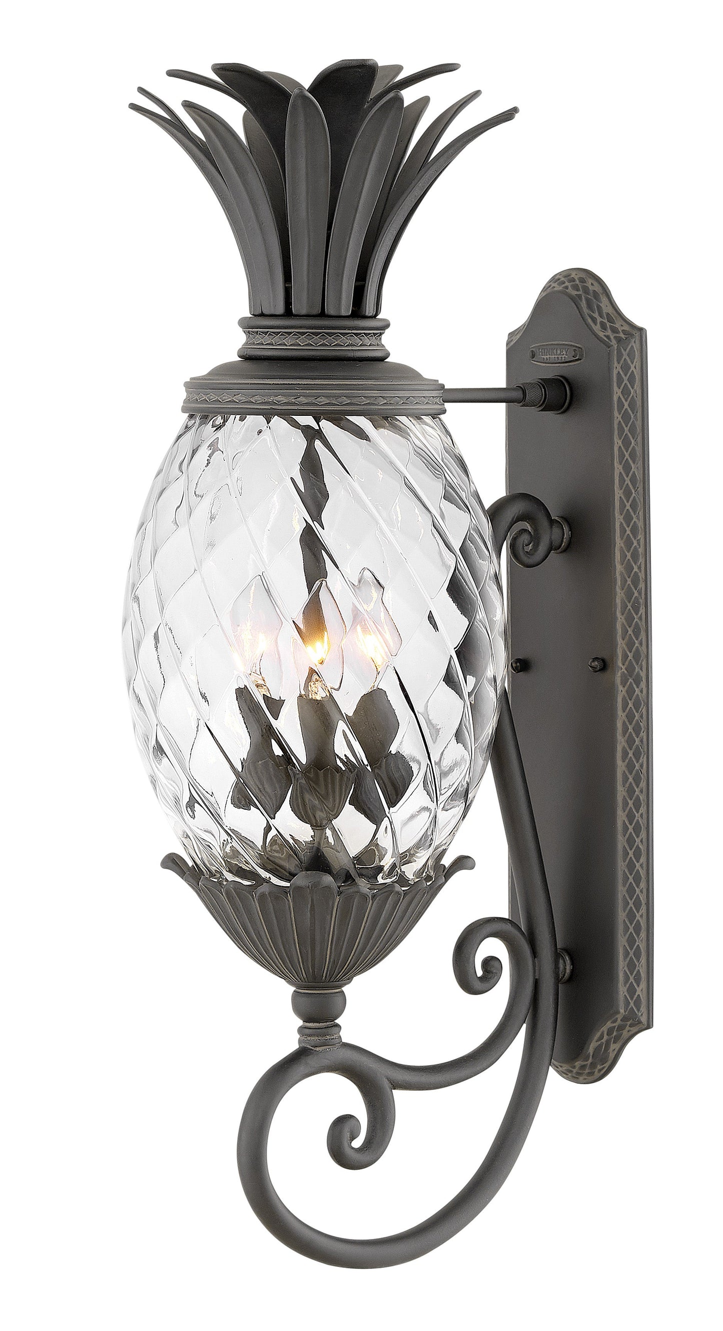 Plantation Large Wall Mount Lantern In Black Finish