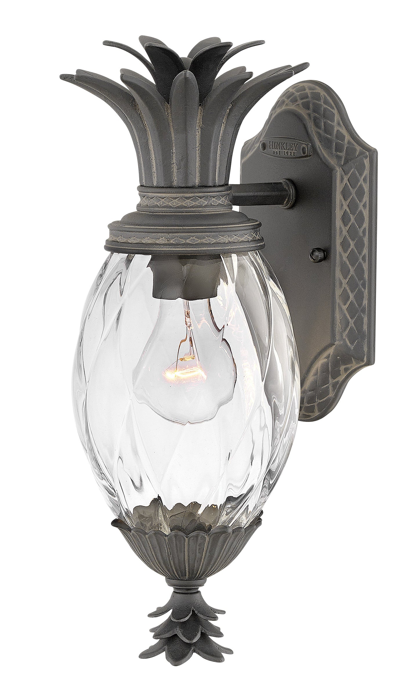 Plantation Medium Wall Mount Lantern In Black Finish