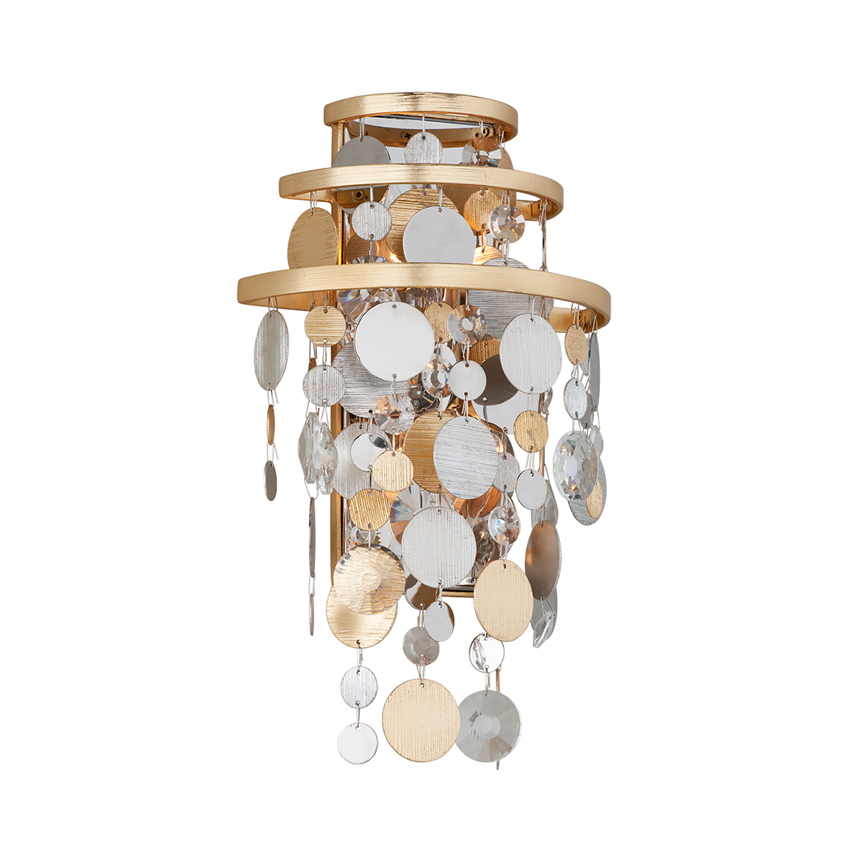Ambrosia Wall Sconce In GOLD SILVER LEAF & STAINLESS Finish