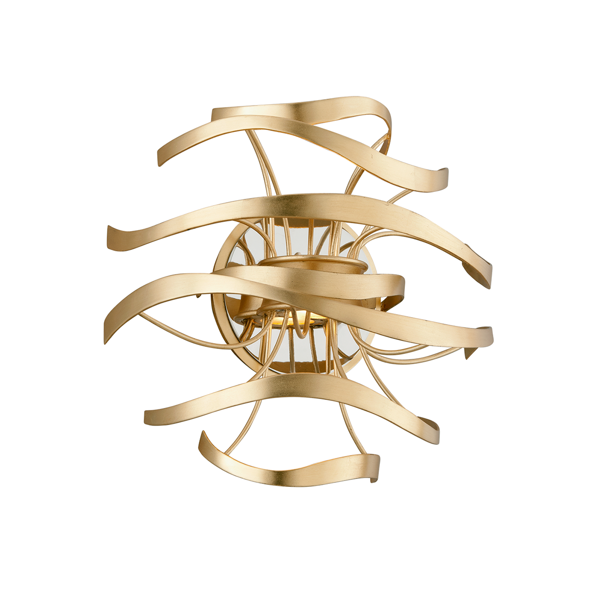 Calligraphy Wall Sconce In GOLD LEAF W POLISHED STAINLESS Finish
