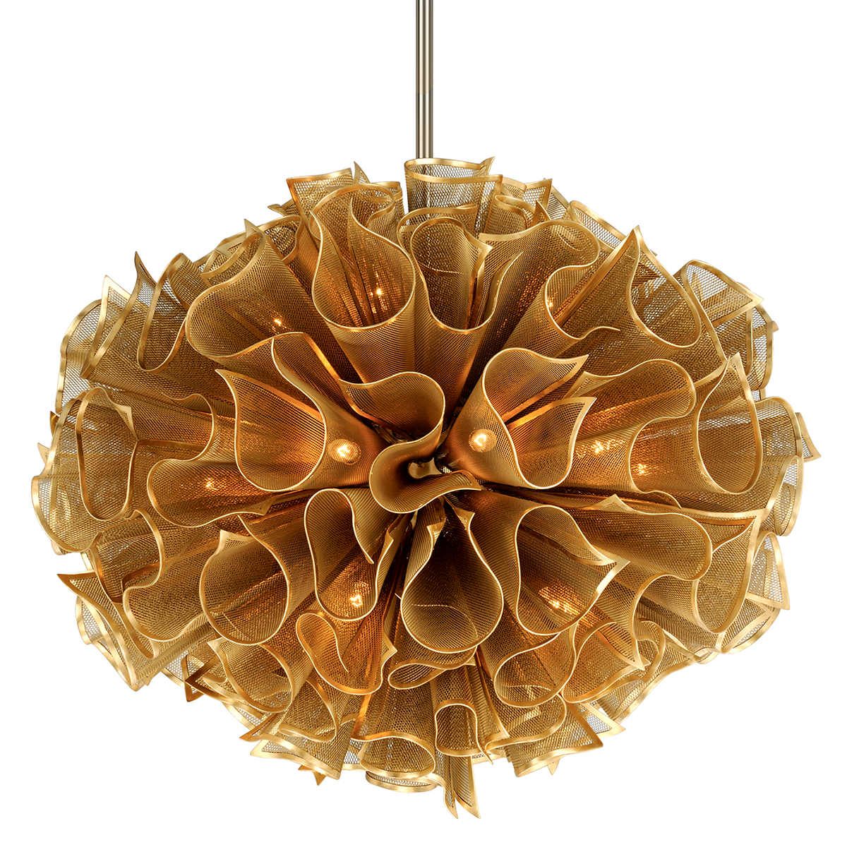 Pulse Chandelier In Gold Leaf Finish