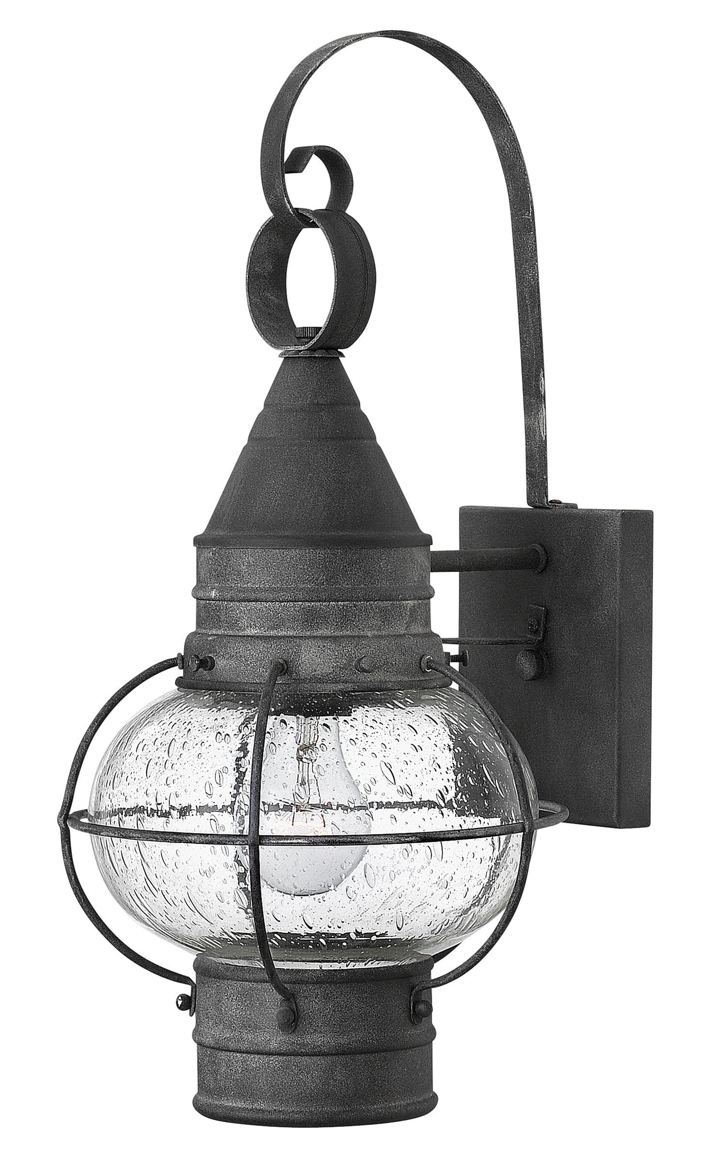 Cape Cod Medium Wall Mount Lantern In Black Finish